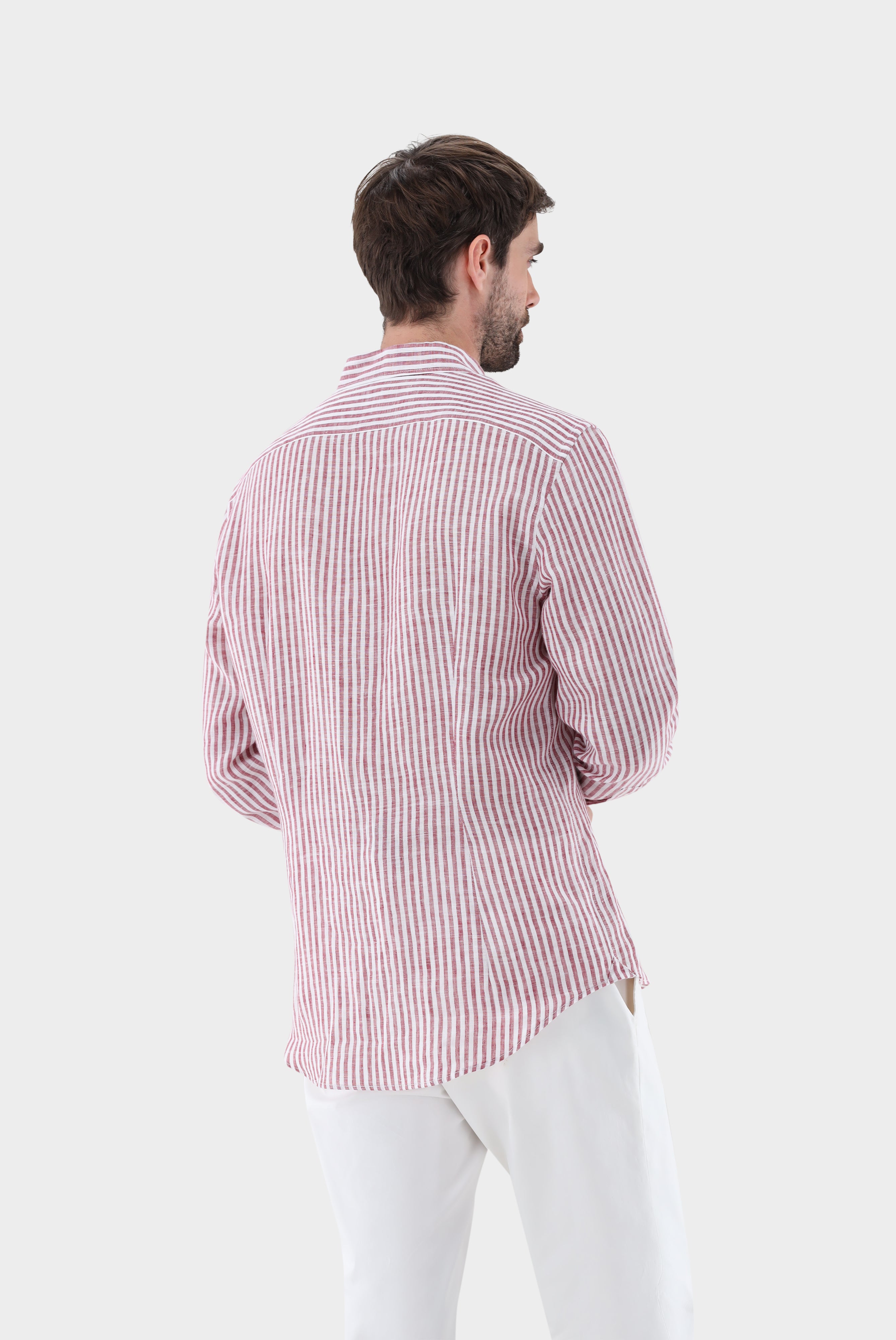 Van Laack-Button Down Leinenhemd mit Streifen Tailor Fit-Hemden & Blusen-Black-Deal-Outlet-by-ARCHIVIST