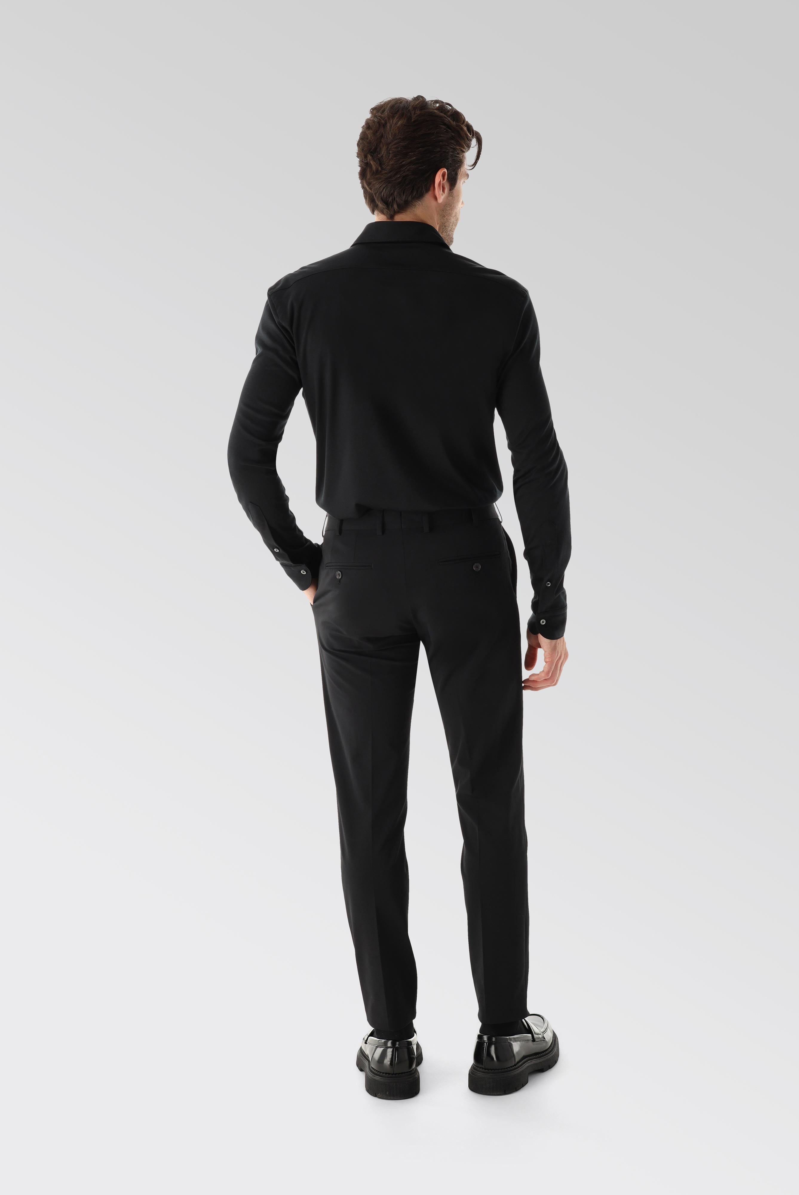 Jersey Hemd aus Schweizer Baumwolle Slim Fit