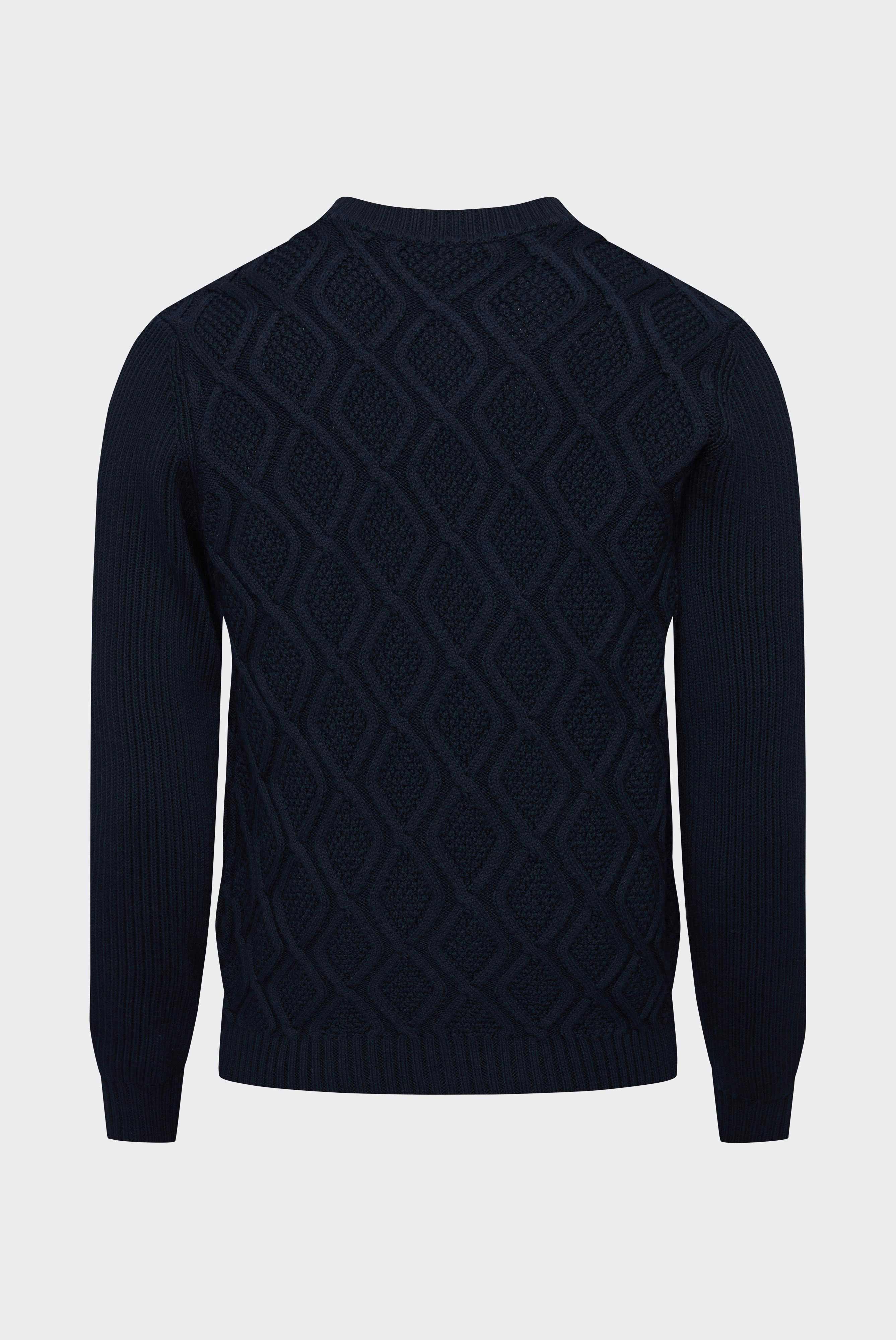 Zopfstrickpullover mit Rundhalsausschnitt