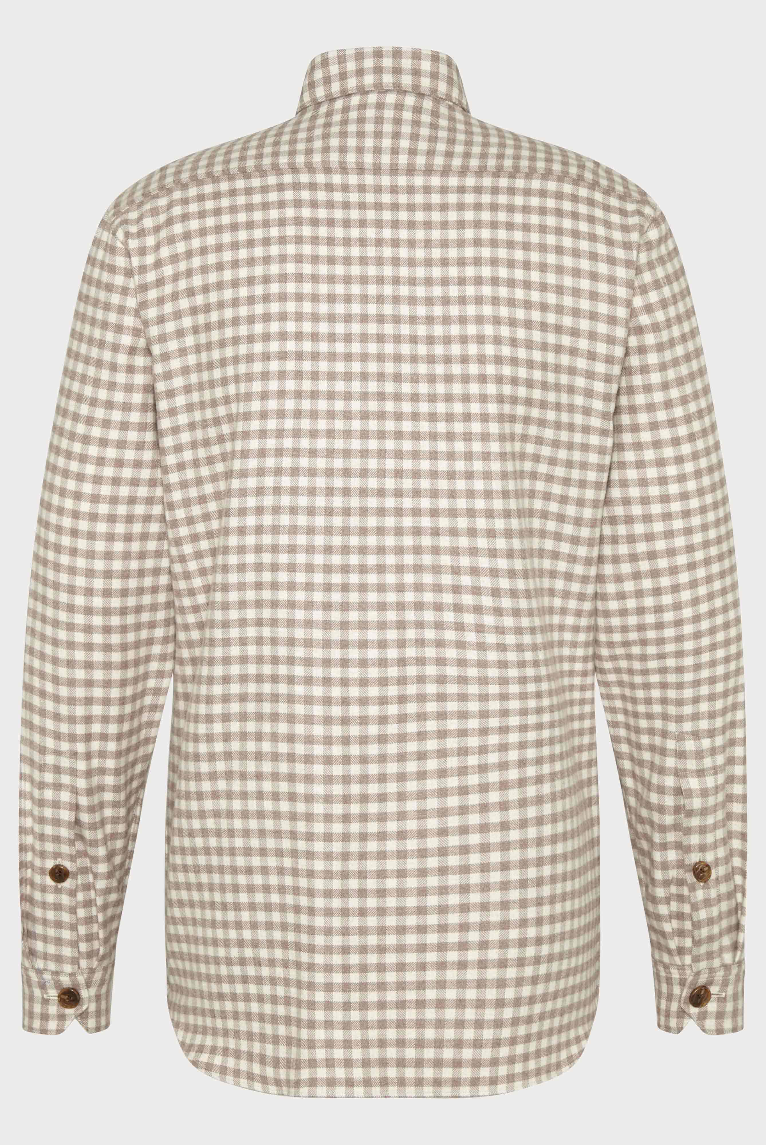 Van Laack-Karierte Hemdjacke aus Flanell-Twill Beige-Hemden & Blusen-Black-Deal-Outlet-by-ARCHIVIST