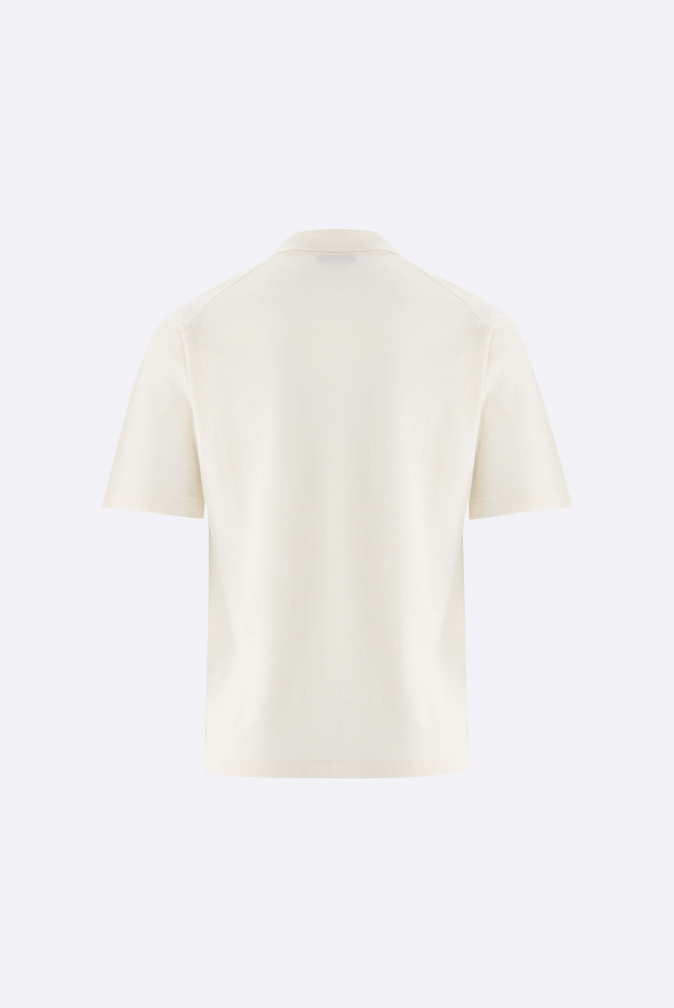 V-Neck Polo mit Revers und Seide