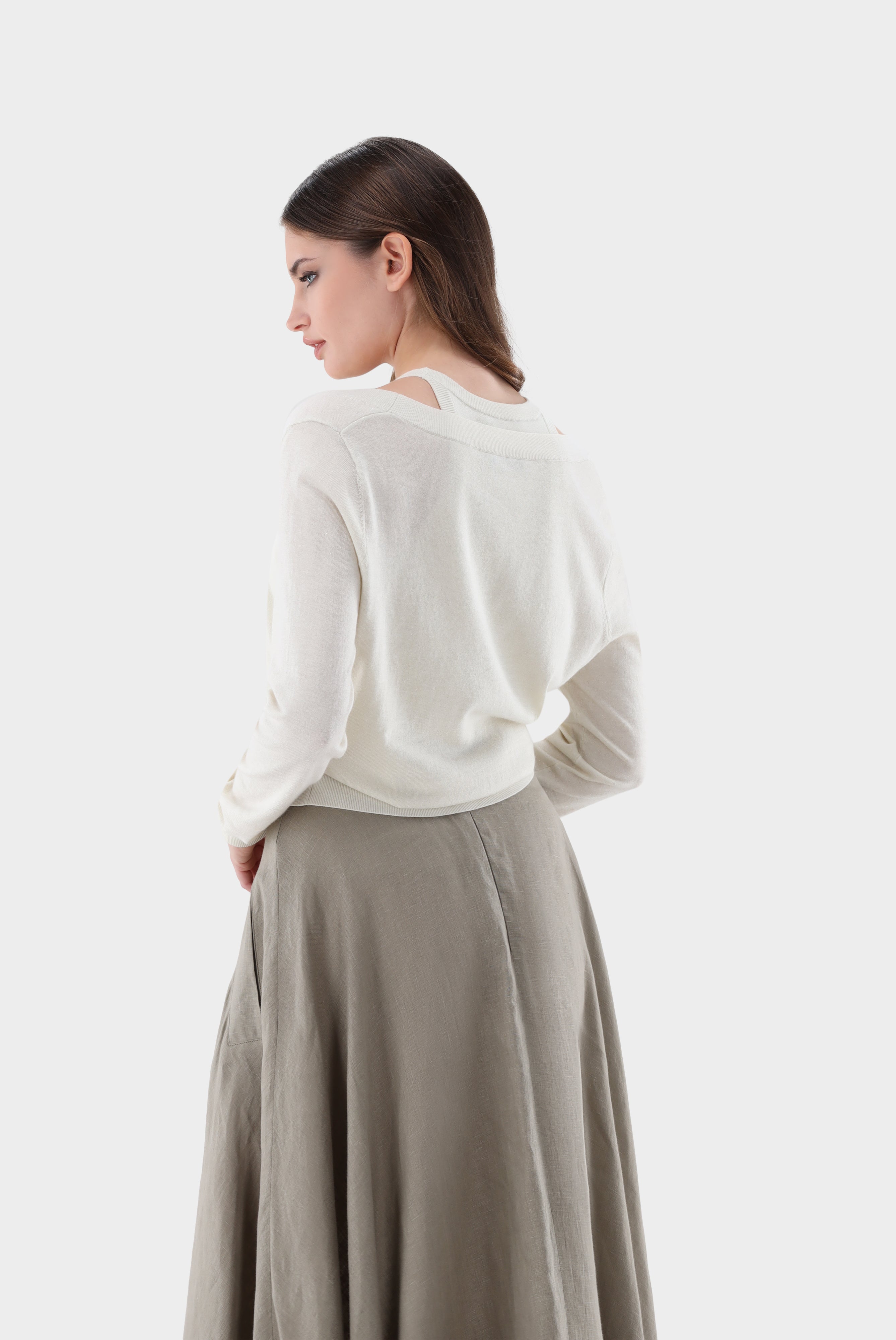 Van Laack-Pullover mit V-Ausschnitt aus Merino und Lamé-Strick & Pullover-Black-Deal-Outlet-by-ARCHIVIST