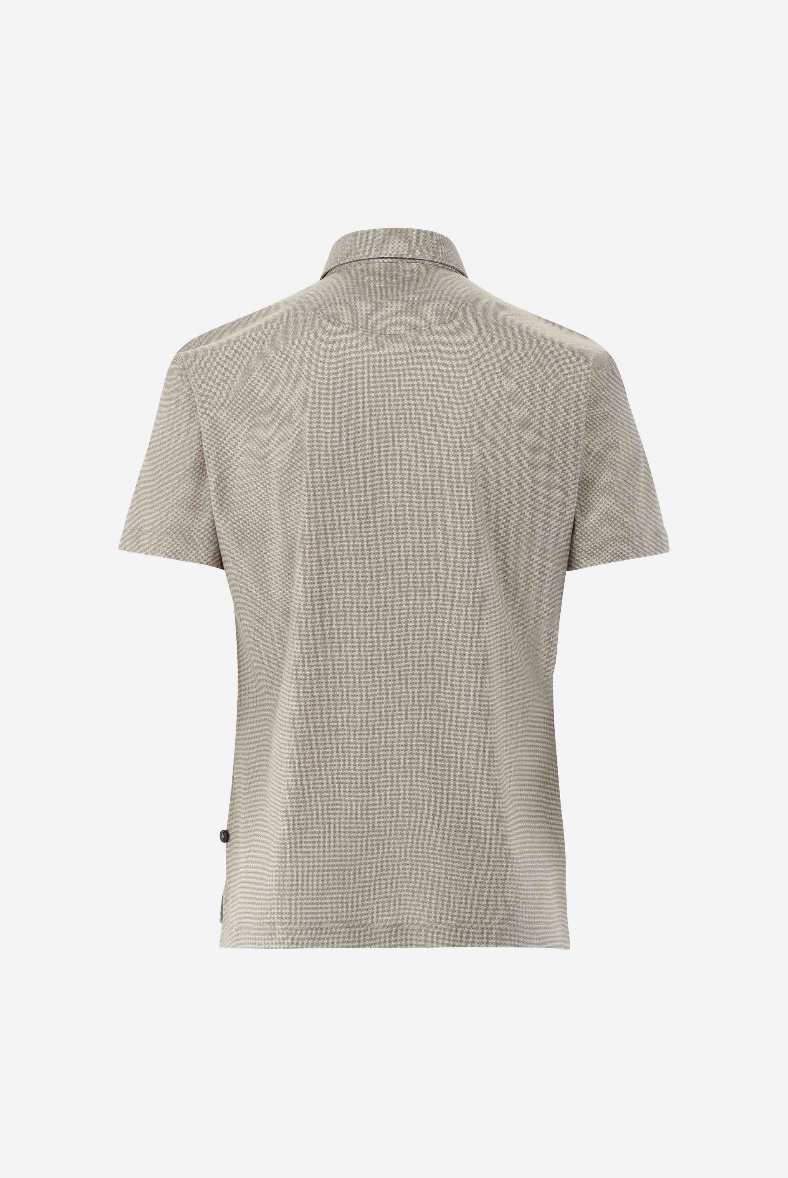 Jersey-Poloshirt mit Mikrodruck aus Swiss Cotton