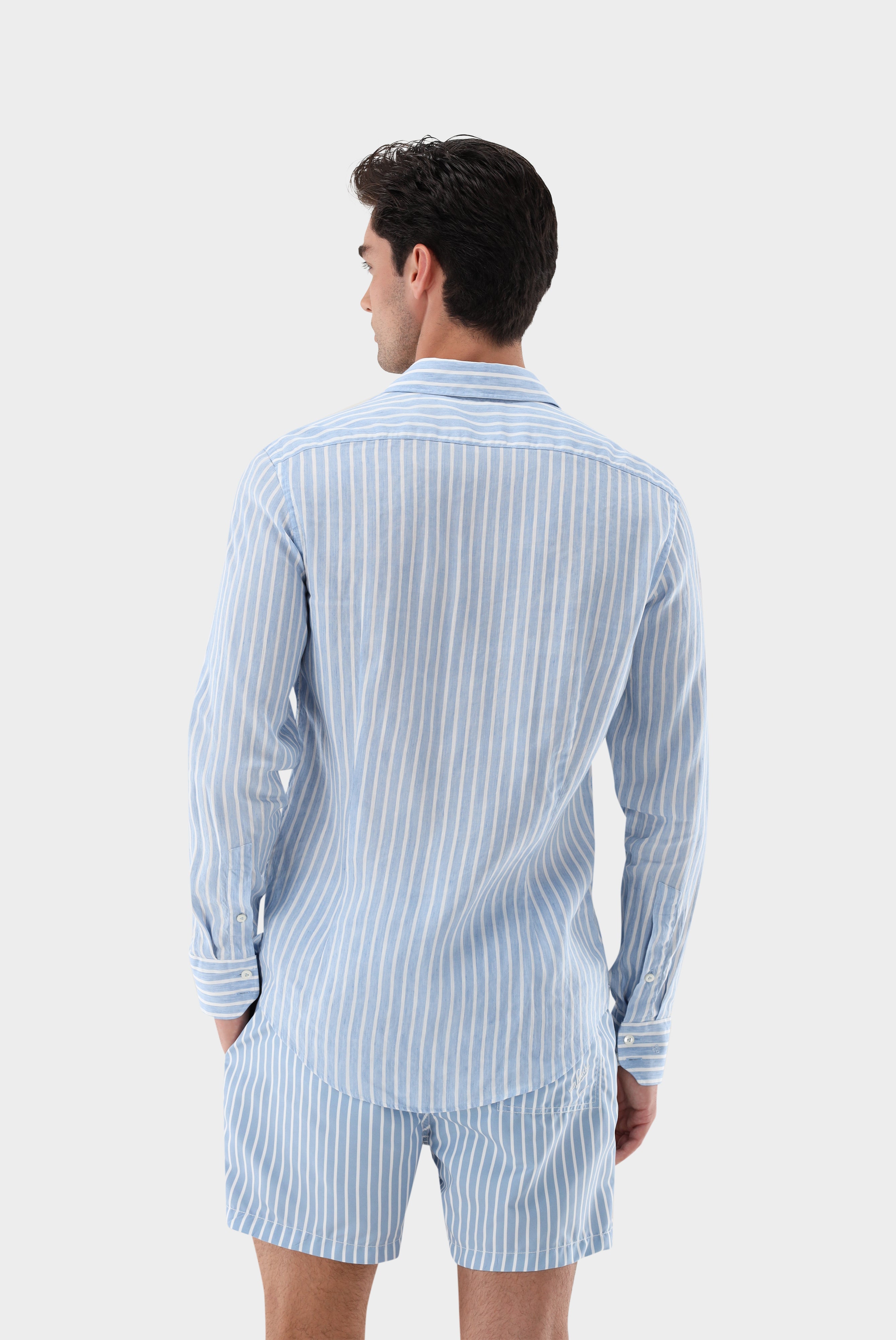 Van Laack-Gestreiftes Hemd aus Tencel und Leinen-Hemden & Blusen-Black-Deal-Outlet-by-ARCHIVIST