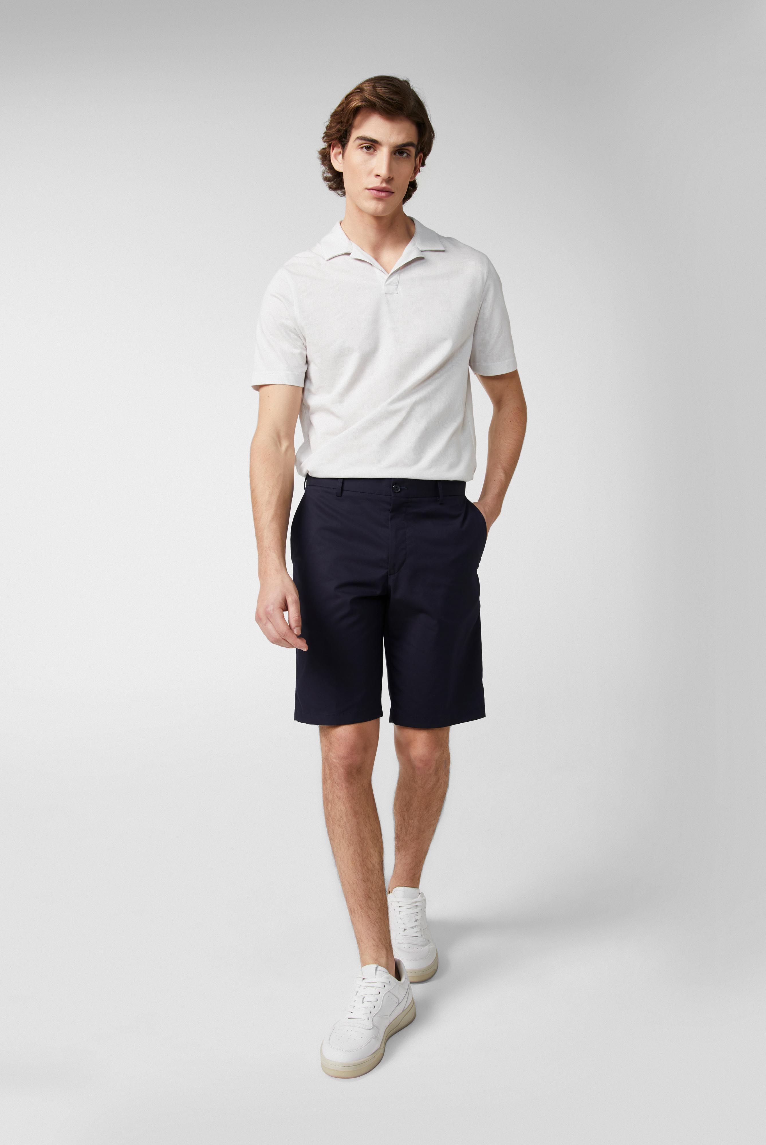 Slim Fit-Shorts aus Baumwoll-Stretch Blau