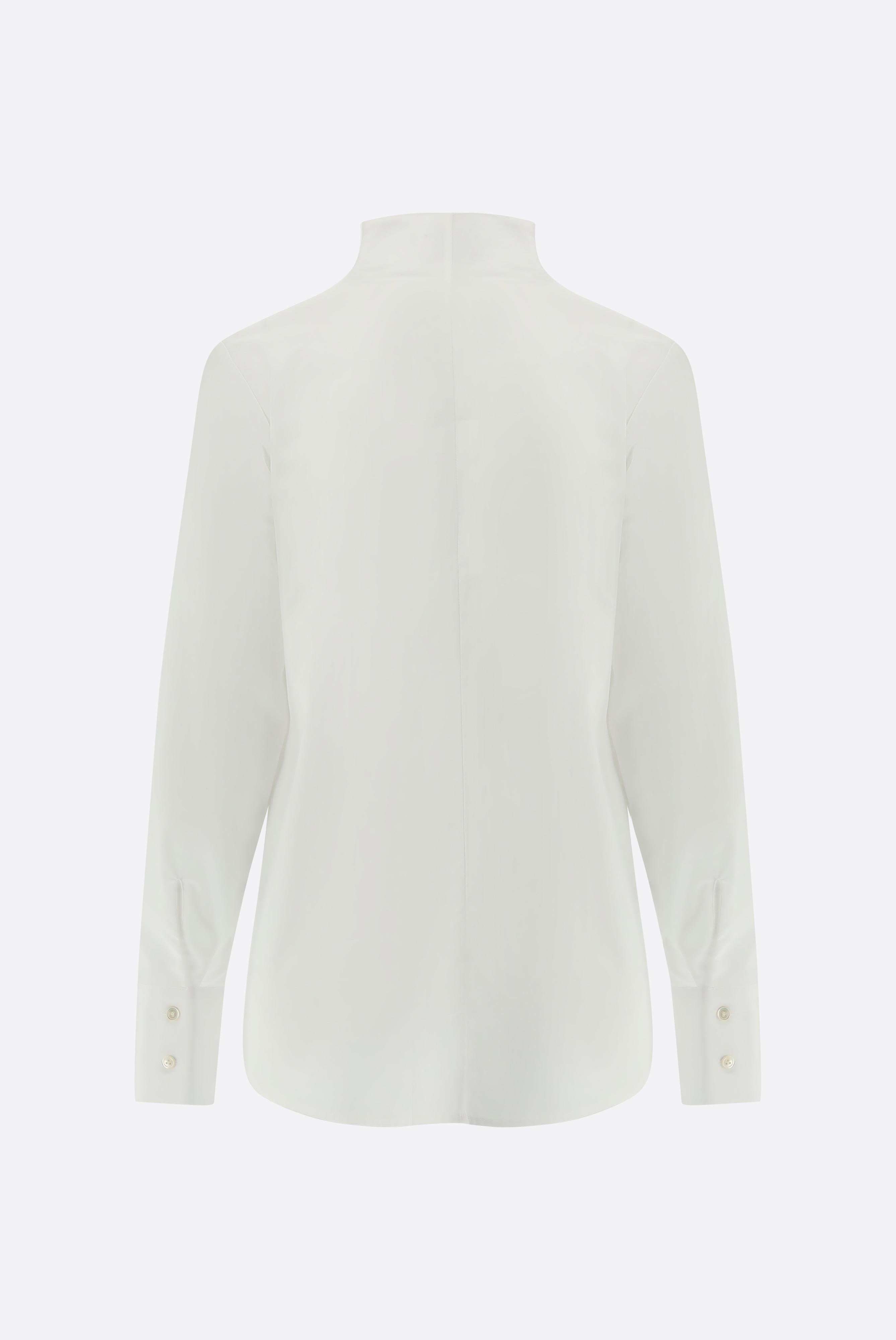 Taillierte Kelchkragenbluse aus Baumwollpopeline