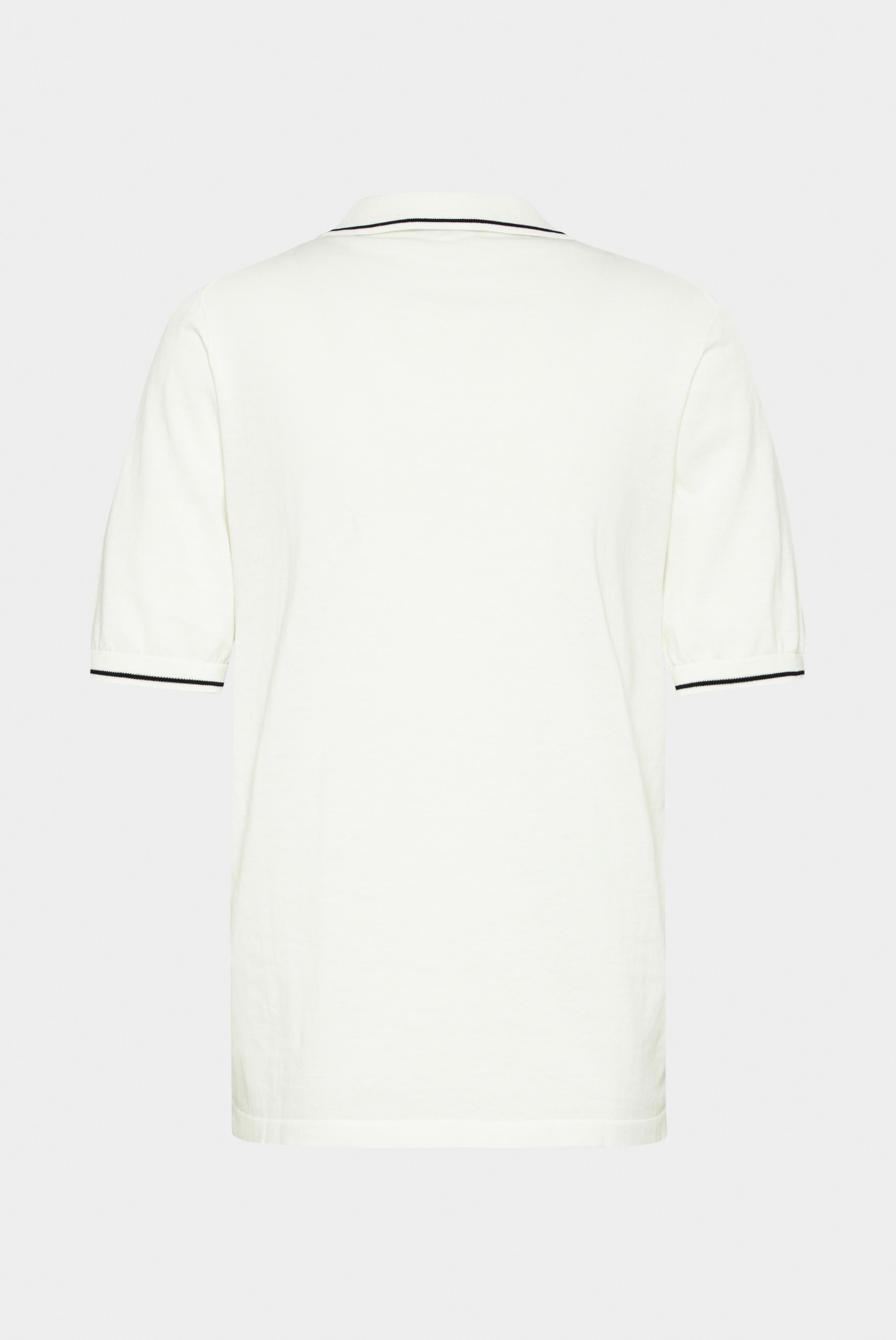 Van Laack-Strick Poloshirt aus Air Cotton mit V-Ausschnitt Offwhite-Shirts-Black-Deal-Outlet-by-ARCHIVIST