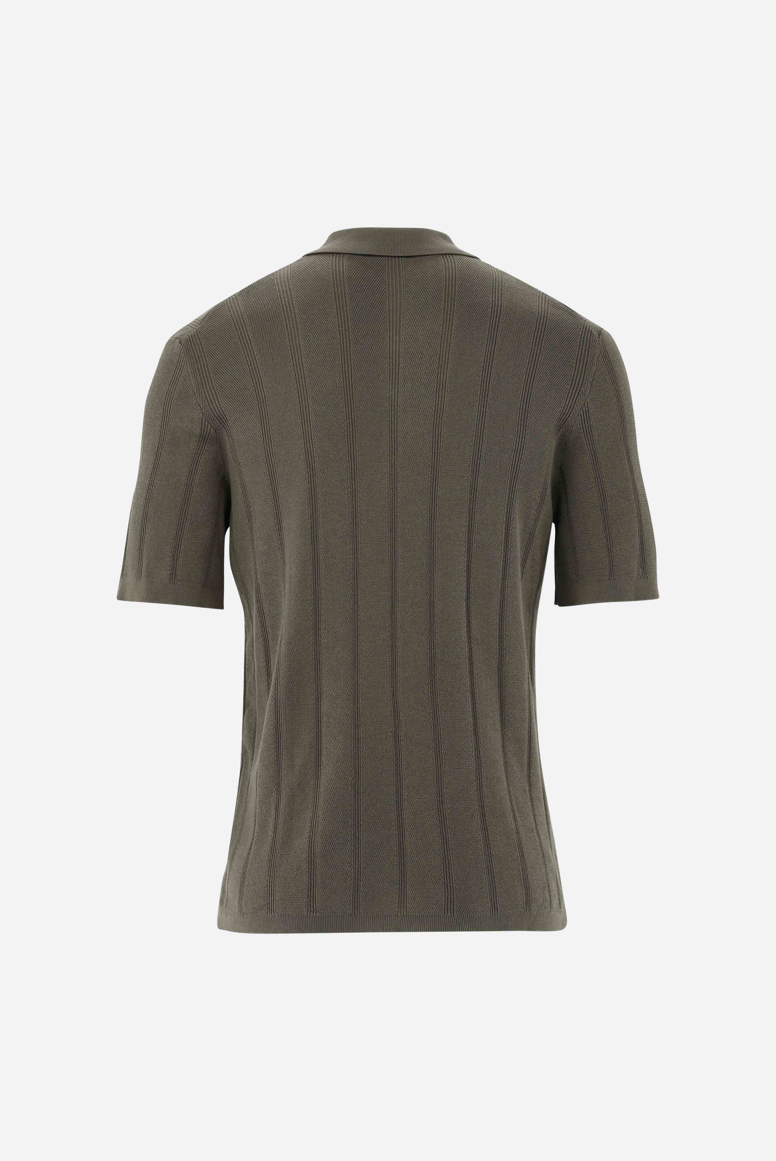 Van Laack-Strick Poloshirt mit Jacquard Streifen-Shirts-Black-Deal-Outlet-by-ARCHIVIST