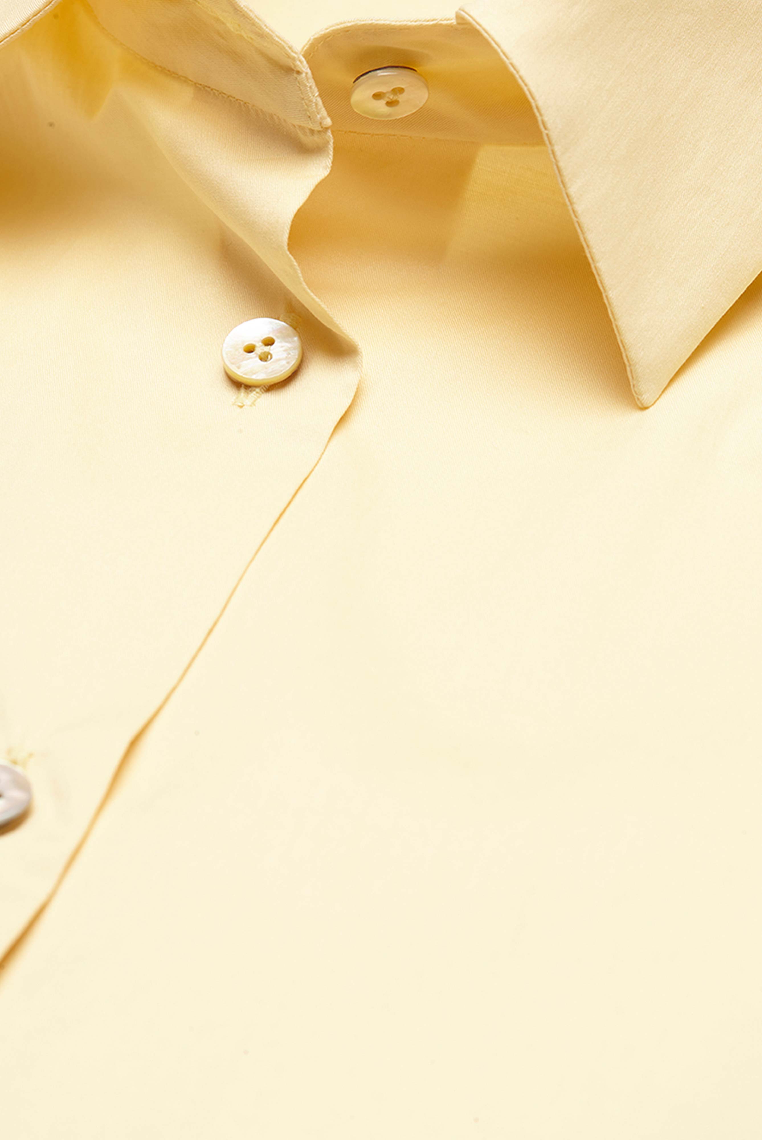 Classic business shirt blouse in yellow cotton