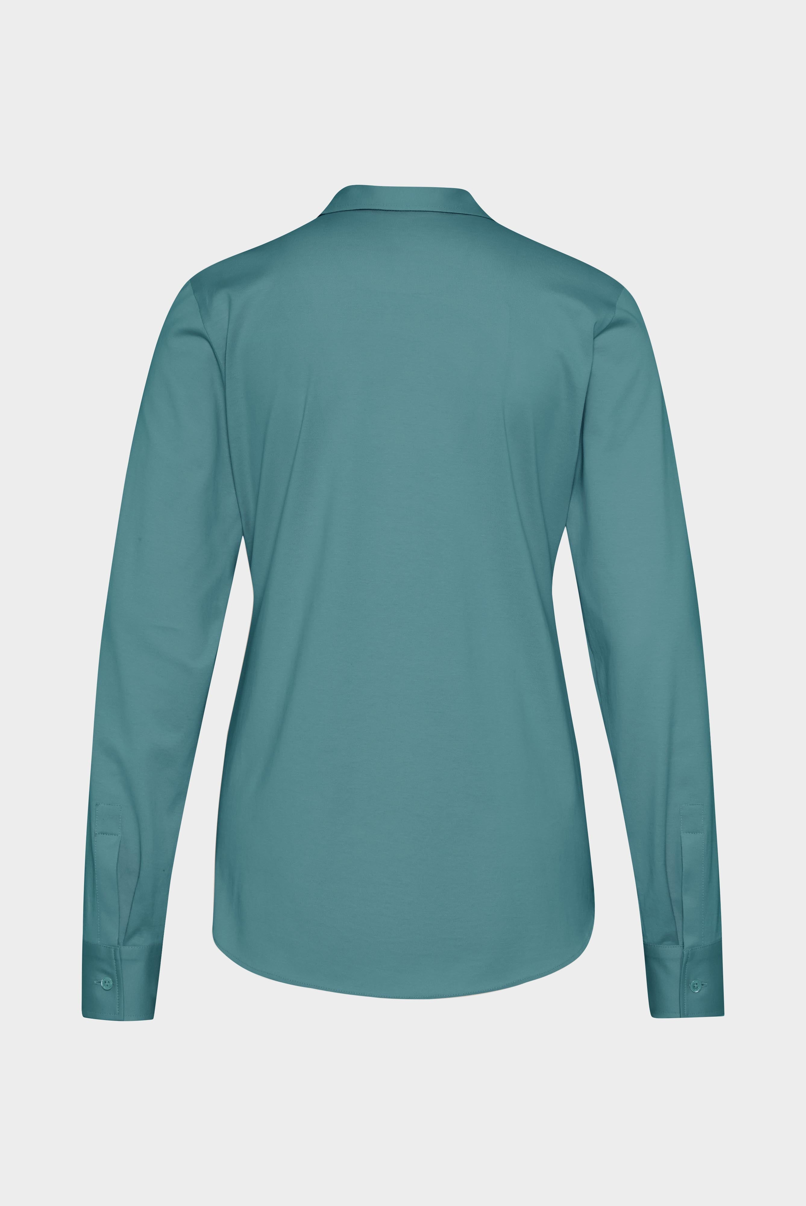 Cotton jersey shirt blouse, beige