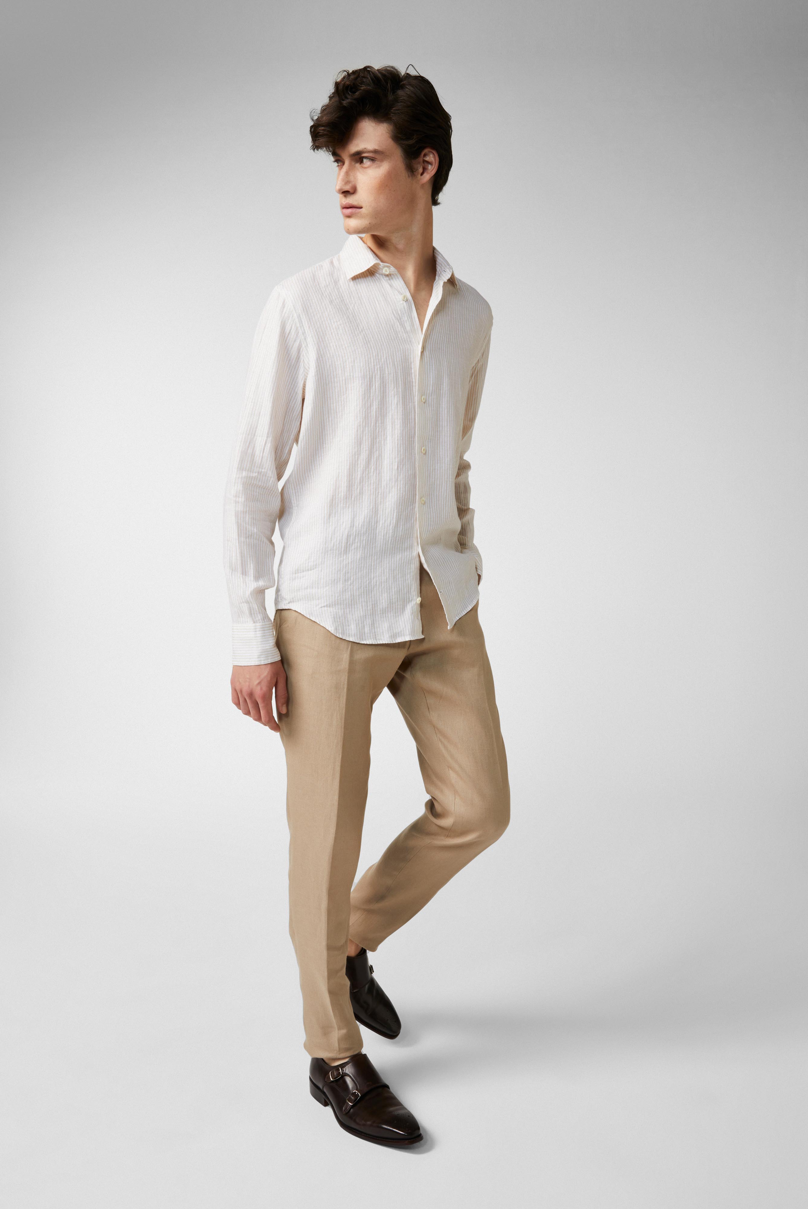 Van Laack-Gestreiftes Leinenhemd-Hemden & Blusen-Black-Deal-Outlet-by-ARCHIVIST