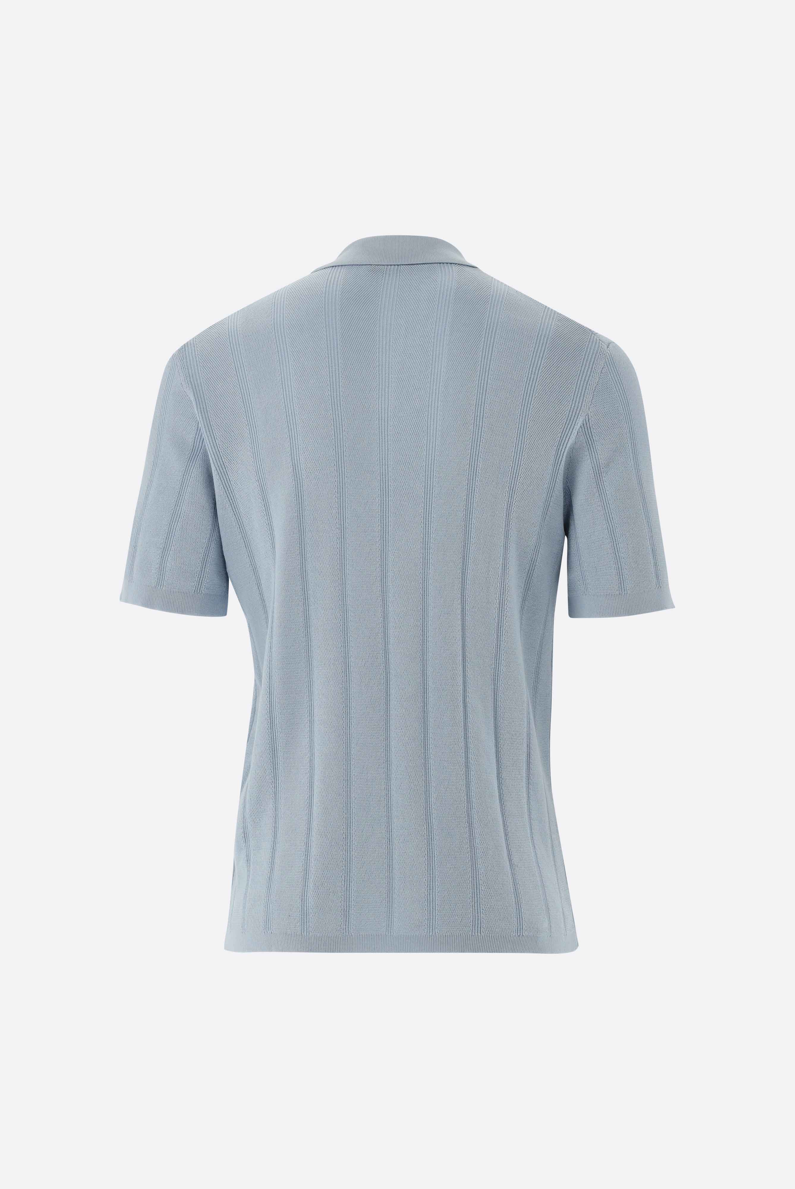 Van Laack-Strick Poloshirt mit Jacquard Streifen-Shirts-Black-Deal-Outlet-by-ARCHIVIST