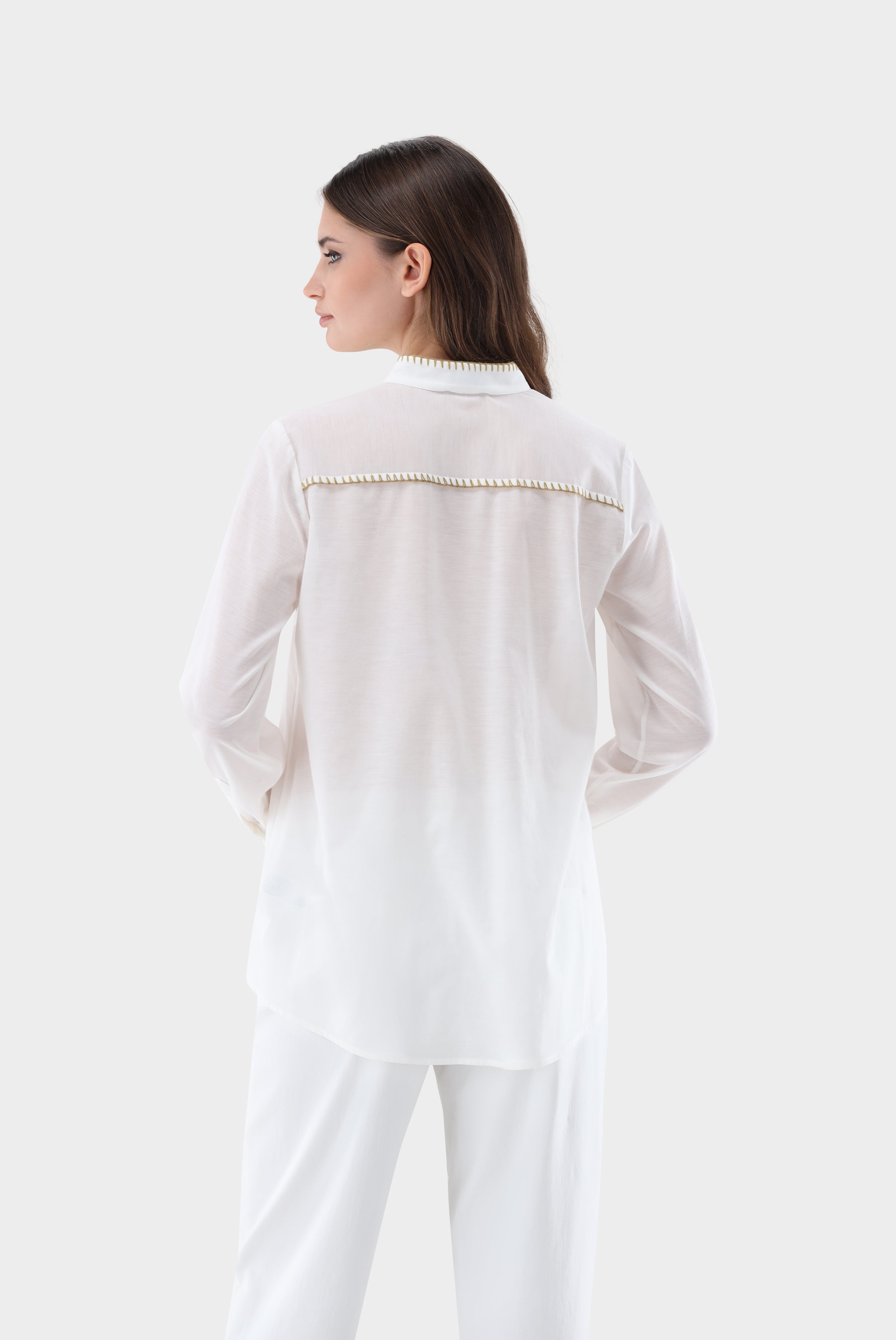 Van Laack-Taillierte Bluse mit Stehkragen und Zierstichen-Hemden & Blusen-Black-Deal-Outlet-by-ARCHIVIST