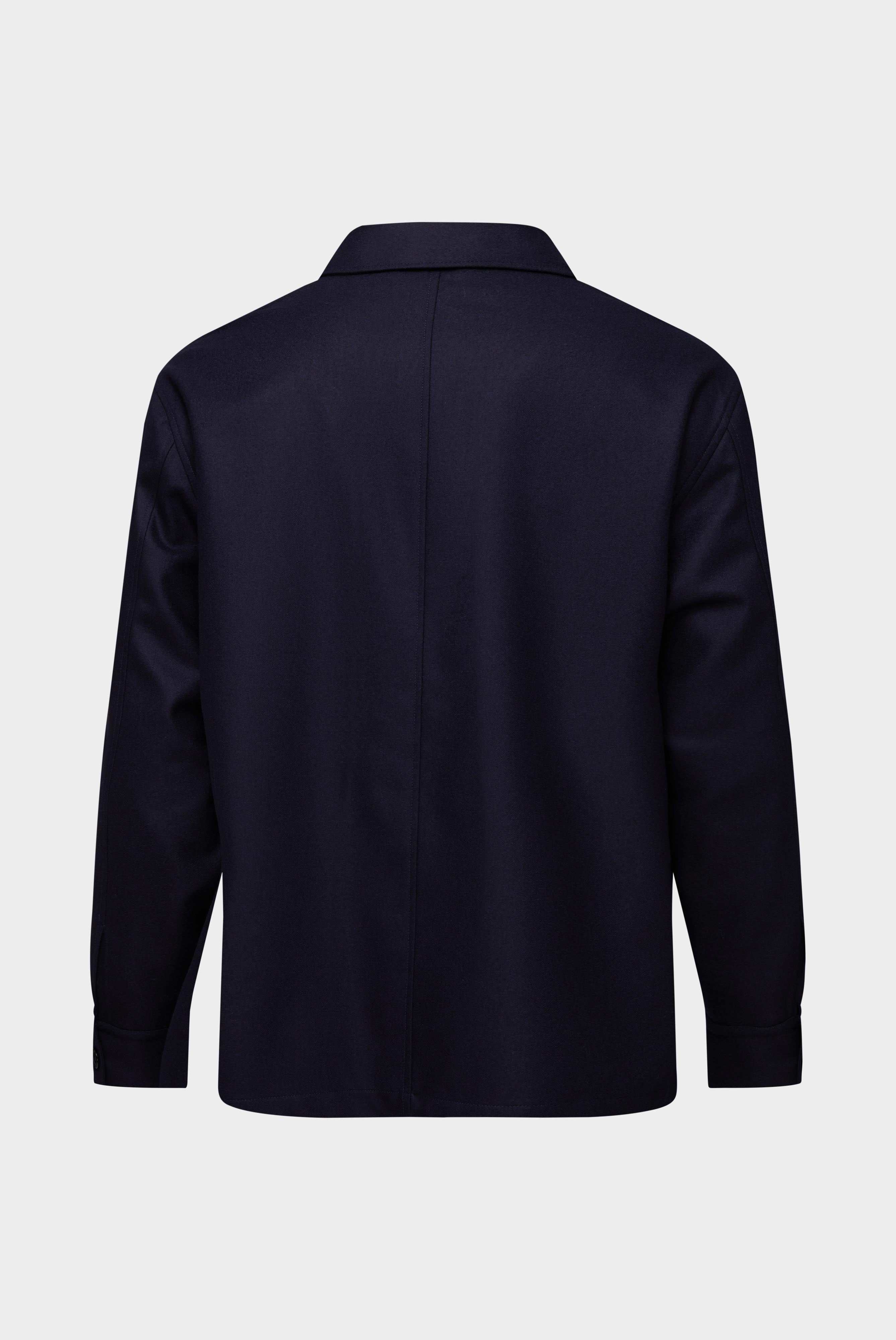 Wool overshirt with patch pockets
