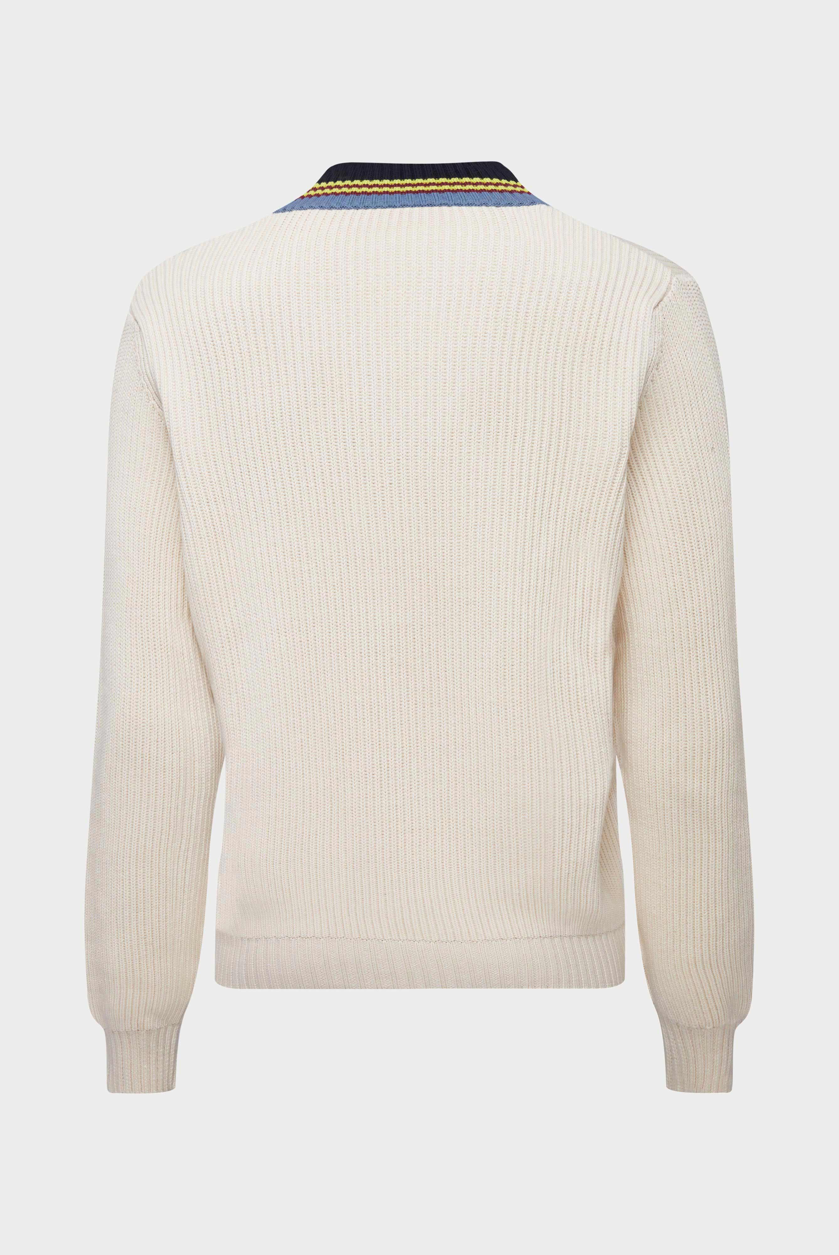 Pull à col en V avec détails rayés