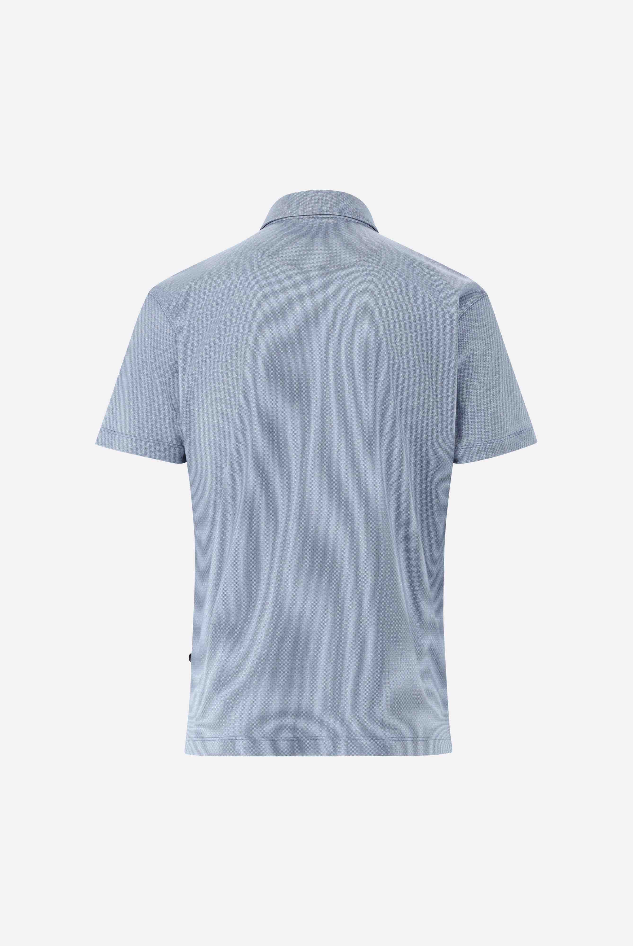 Jersey-Poloshirt mit Mikrodruck aus Swiss Cotton