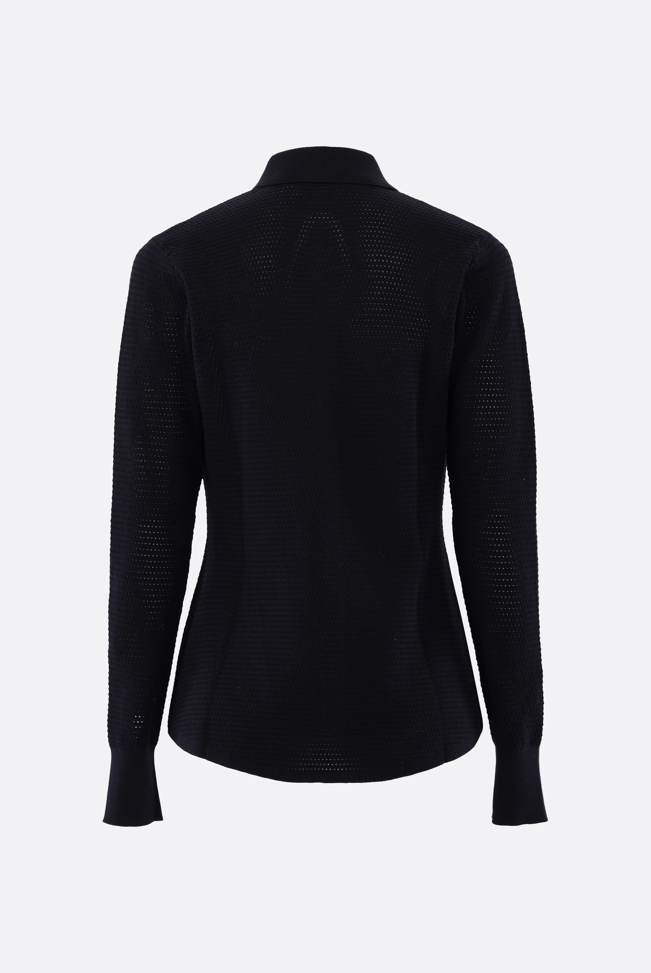 Van Laack-Bluse mit Retro Struktur aus Air Cotton-Hemden & Blusen-Black-Deal-Outlet-by-ARCHIVIST