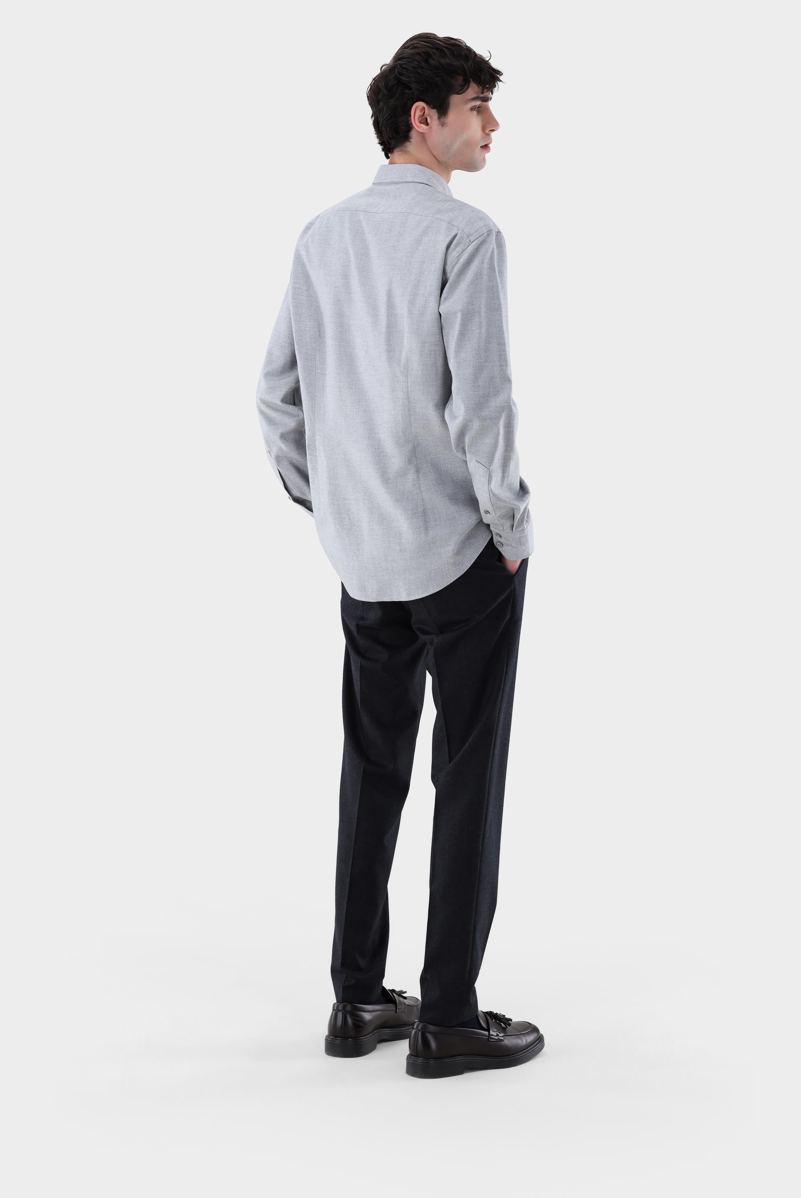 Van Laack-Button-Down Flanellhemd Tailor Fit-Hemden & Blusen-Black-Deal-Outlet-by-ARCHIVIST