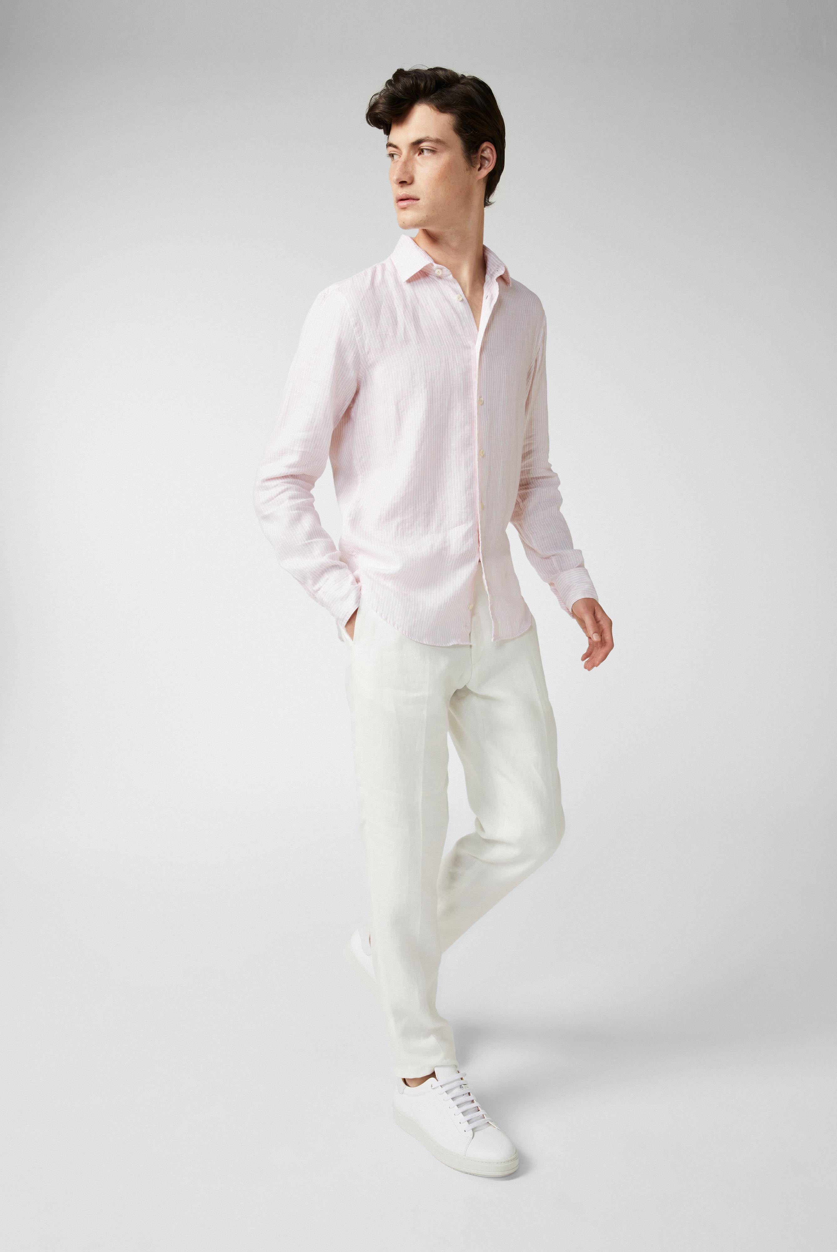 Van Laack-Gestreiftes Leinenhemd-Hemden & Blusen-Black-Deal-Outlet-by-ARCHIVIST