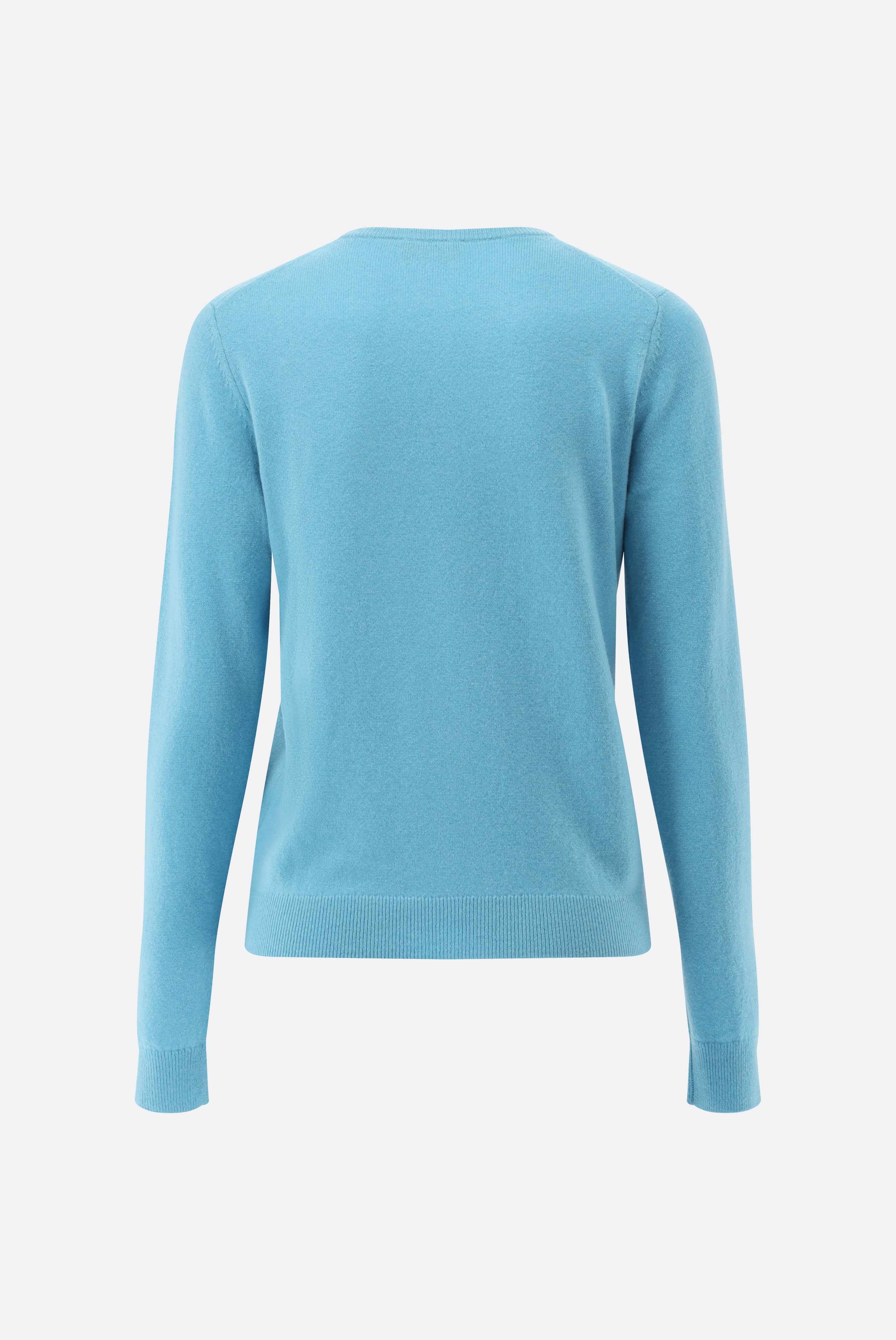 Cashmere cardigan with round neck