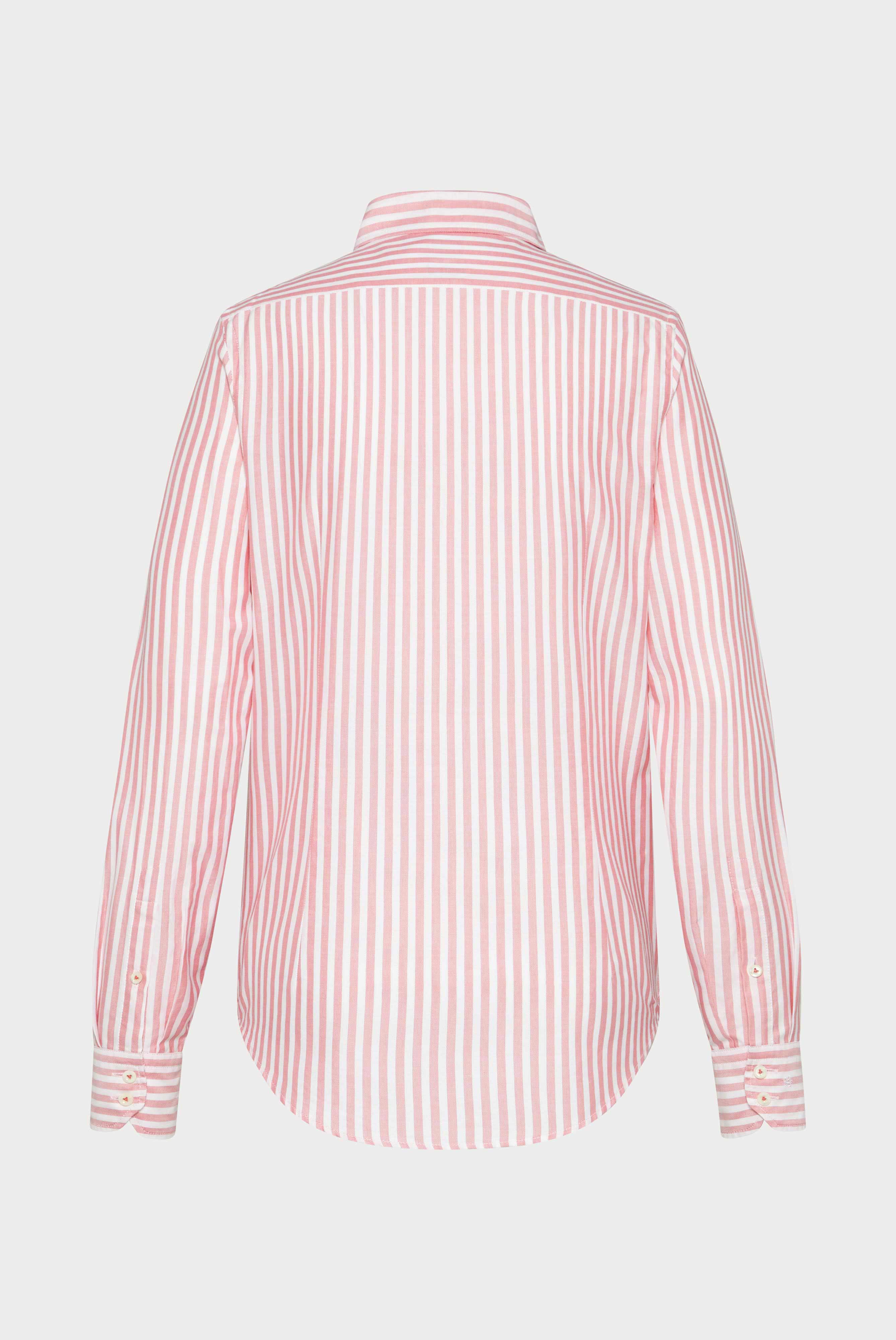 Klassisches Streifenhemd mit Fine-Oxford Waschung Koralle