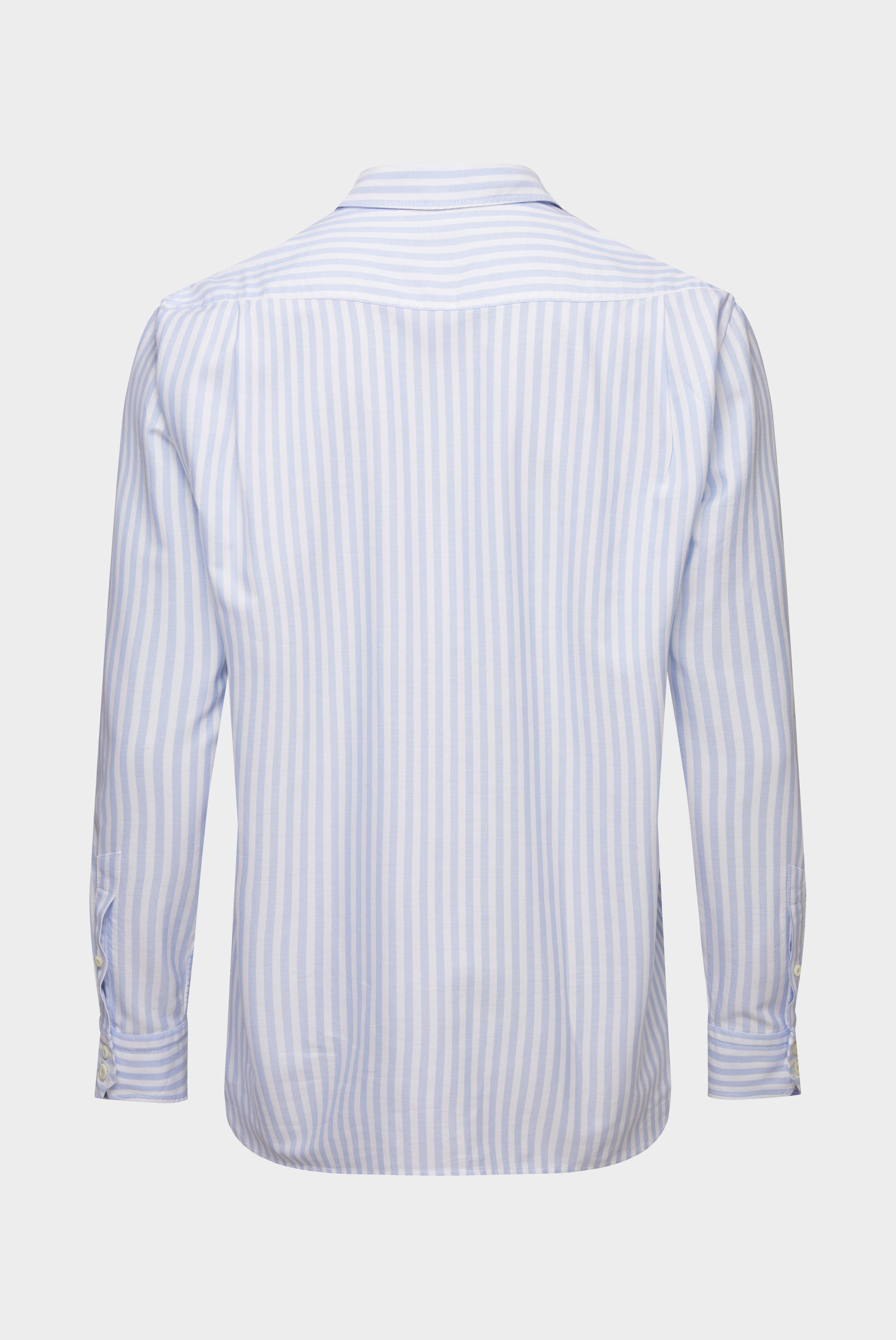 Classic striped shirt with fine Oxford wash, coral