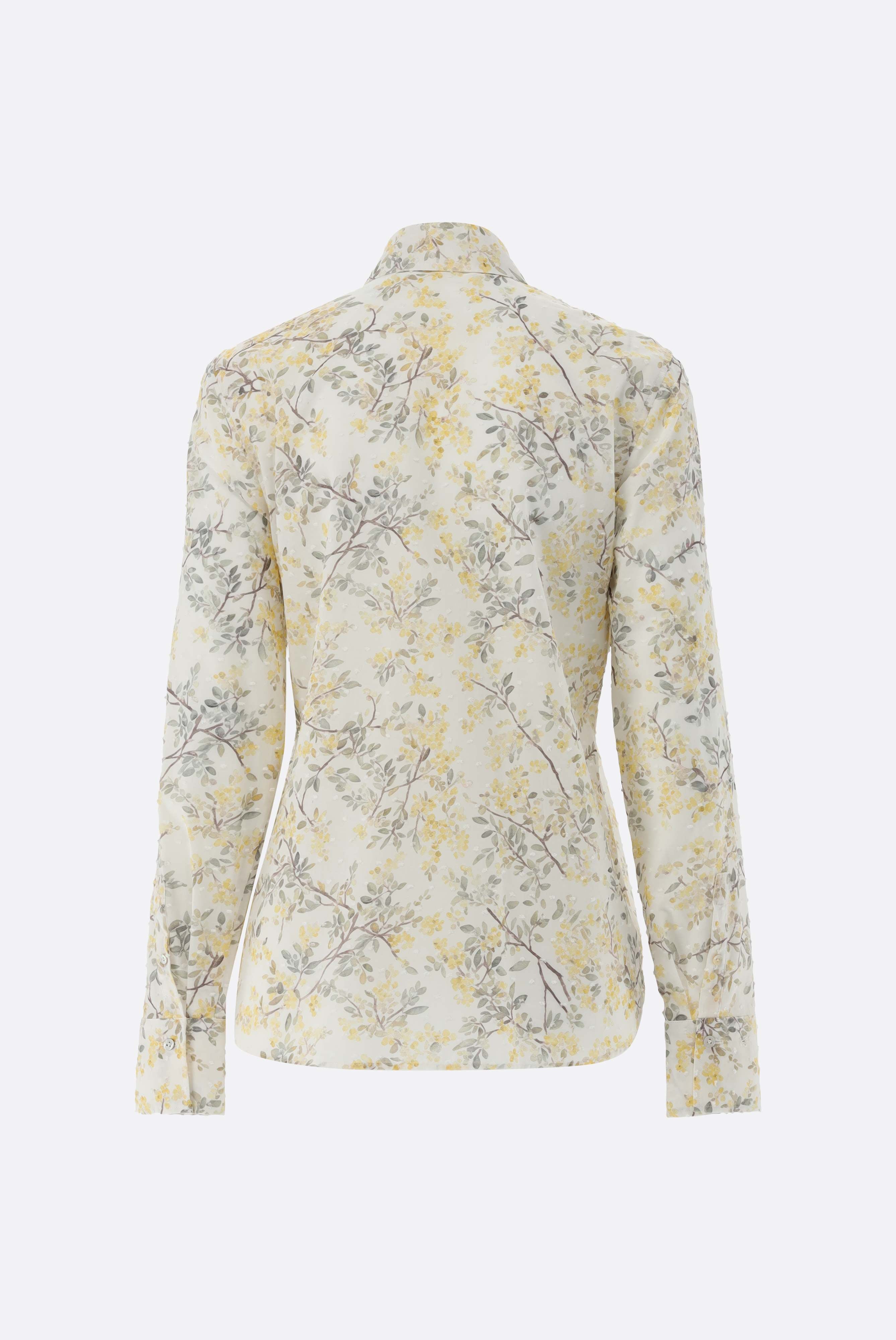 Hemdbluse aus Baumwoll-Plumetis mit Blumendruck