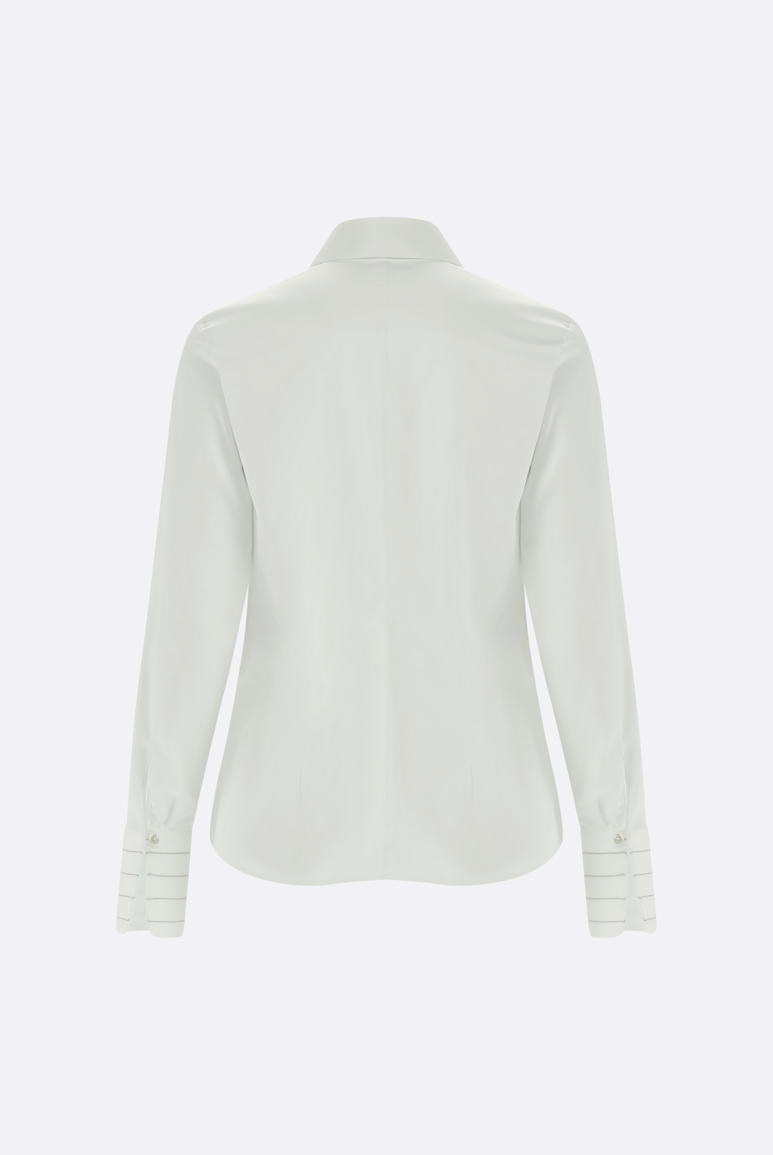 Fitted satin blouse with shimmering details