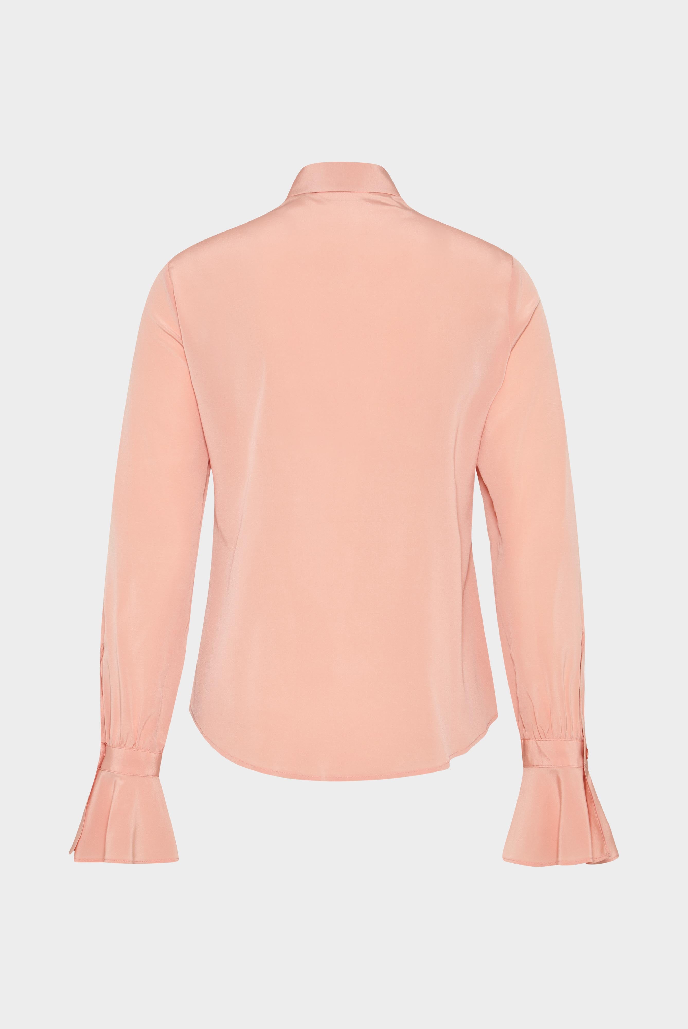 Bluse aus Seide mit Rüschenmanschette Rosa