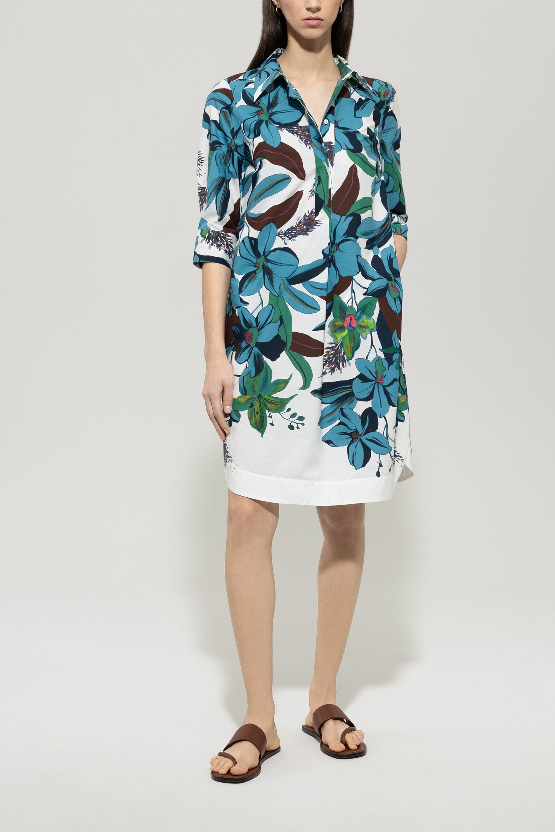 Hemdkleid mit Hawaii-Print