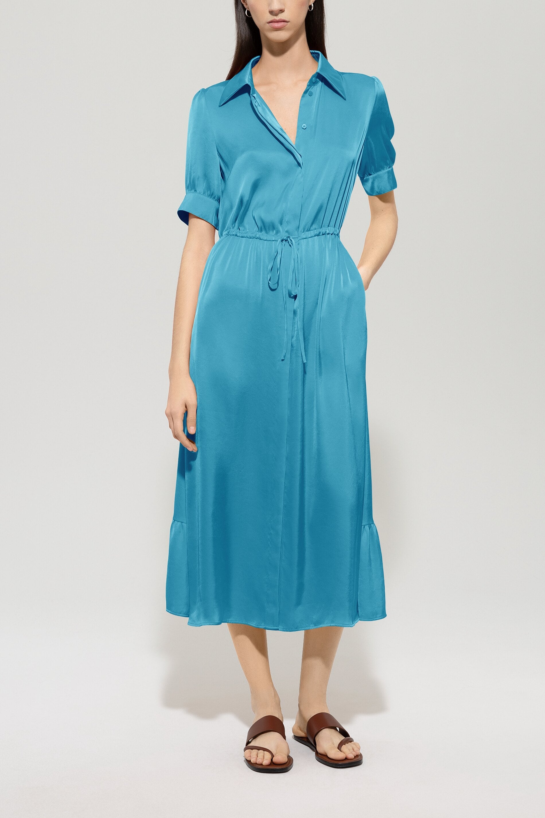 Volants-Hemdblusenkleid