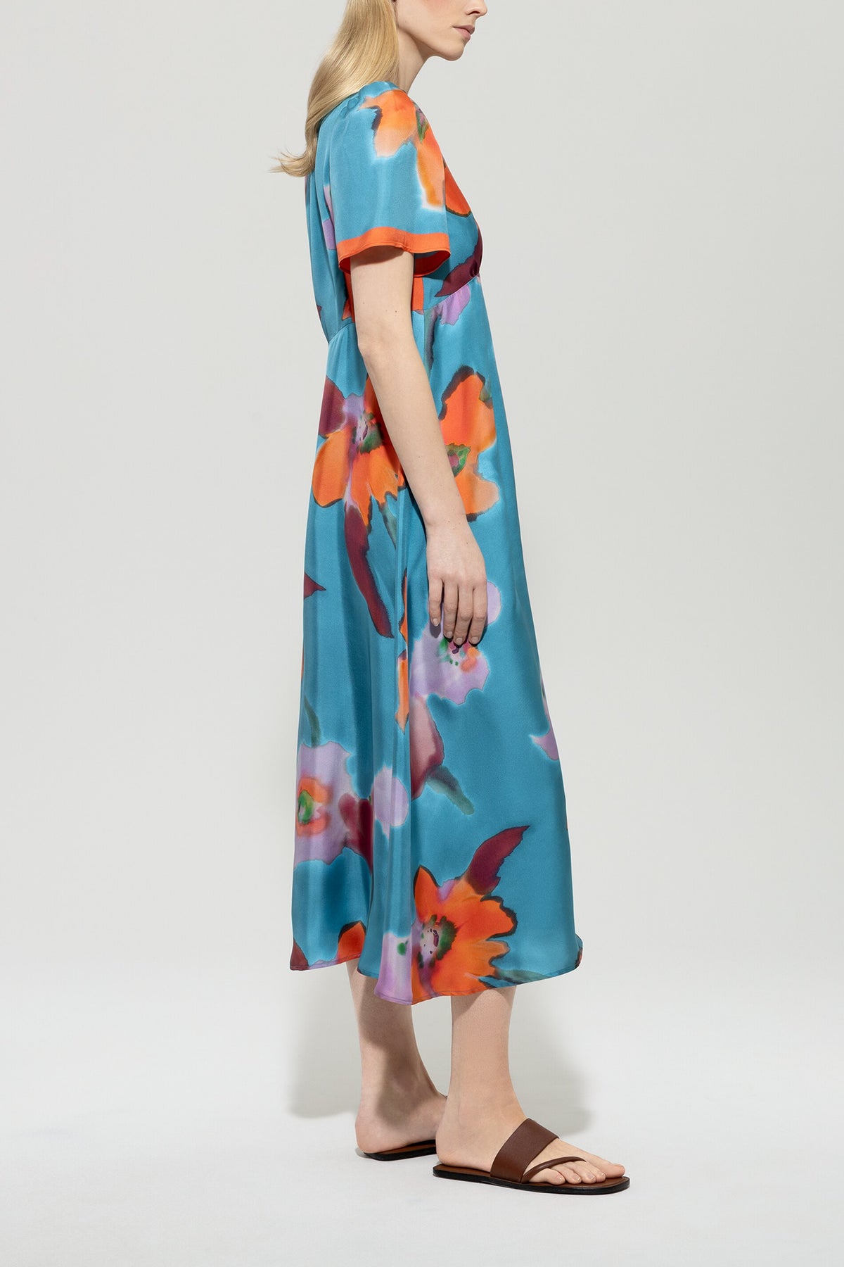 Maxikleid mit Hibiskus-Print