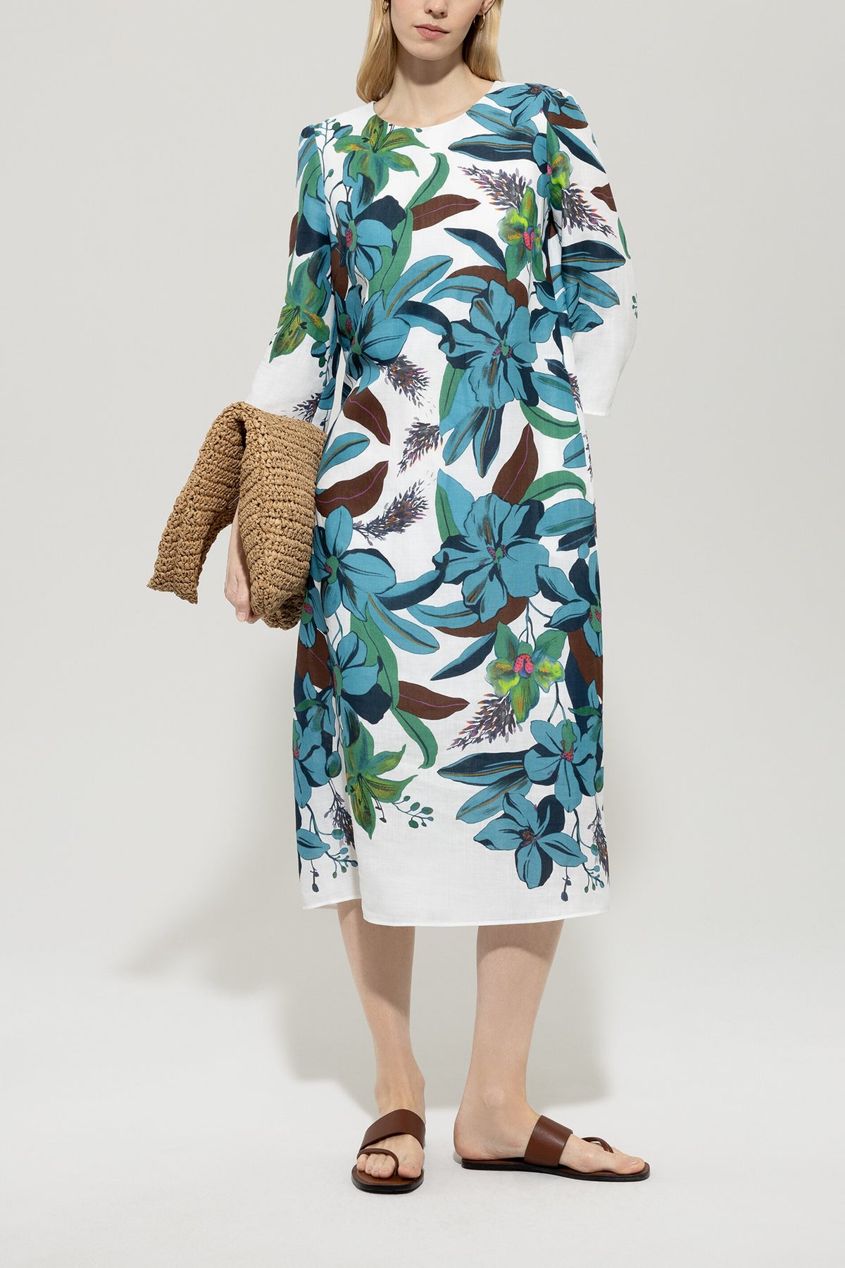 Midikleid mit Hawaii-Print