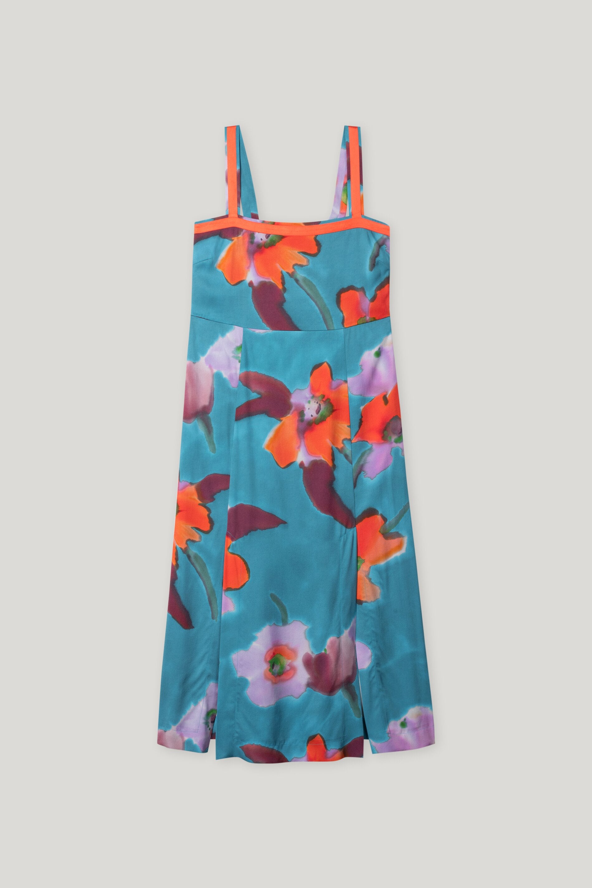 Trägerkleid mit Hibiskus-Print