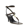 Saint Laurent-Saint Laurent Cassandra Leather Flip-Flop Sandals-WOMEN SHOES-Black-Deal-Outlet-by-ARCHIVIST