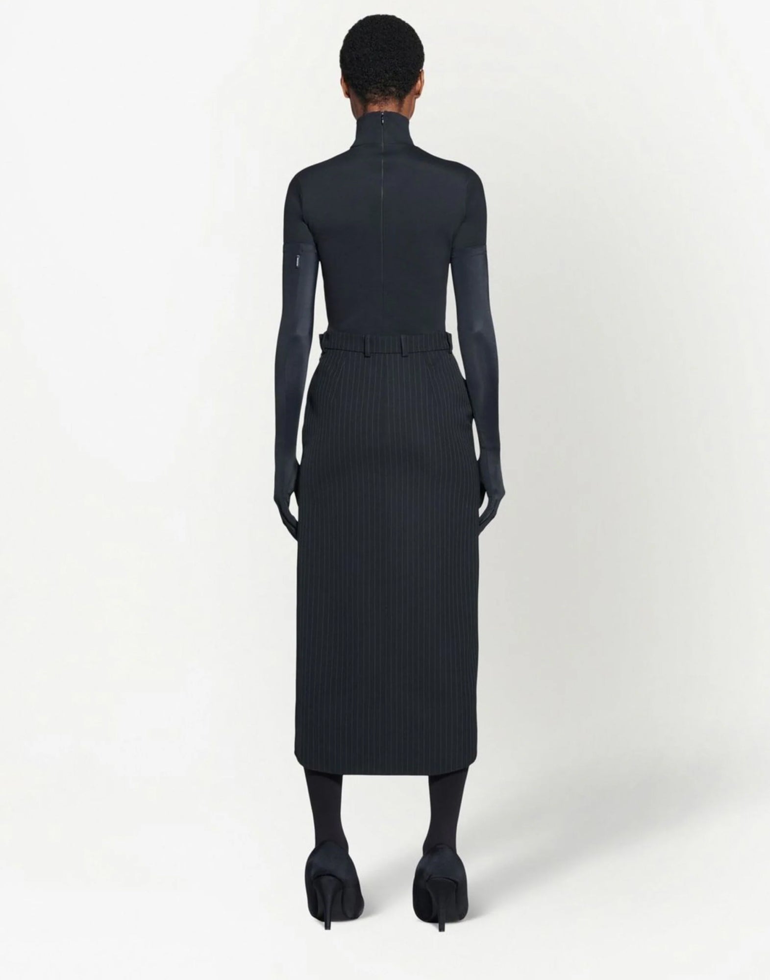 Balenciaga-OUTLET-SALE-Hourglass Pinstripe Pencil Skirt-ARCHIVIST