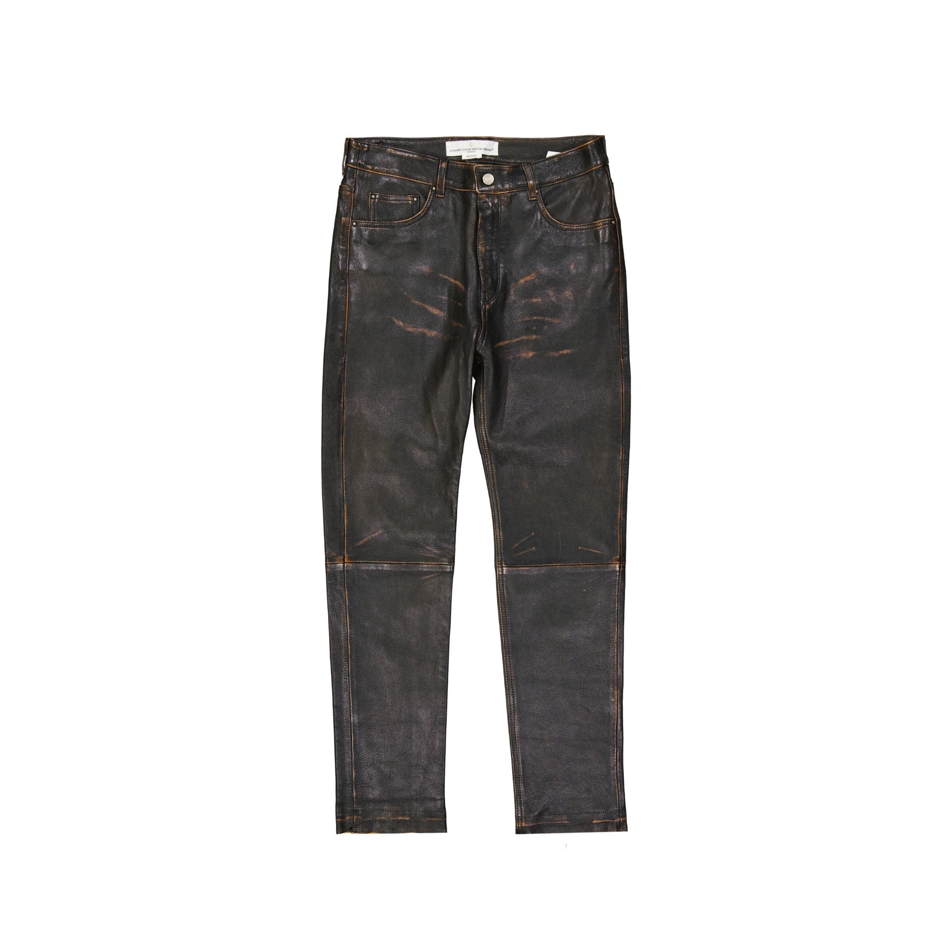 Golden Goose Deluxe Brand-Golden Goose Leather Pants-MEN CLOTHING-Black-Deal-Outlet-by-ARCHIVIST