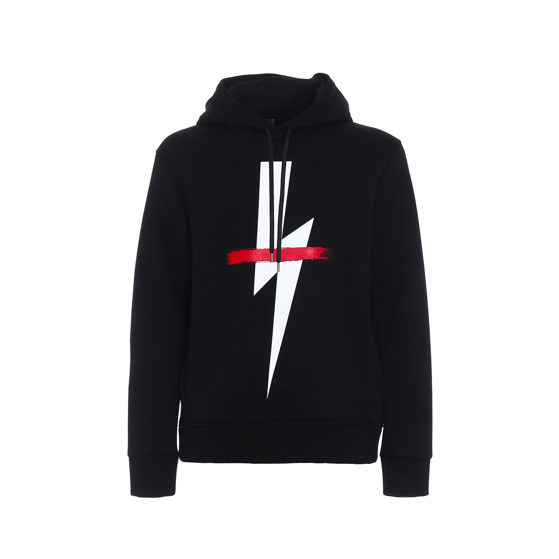 Neil Barrett-Neil Barrett Logo Hooded Sweatshirt-MEN CLOTHING-Black-Deal-Outlet-by-ARCHIVIST