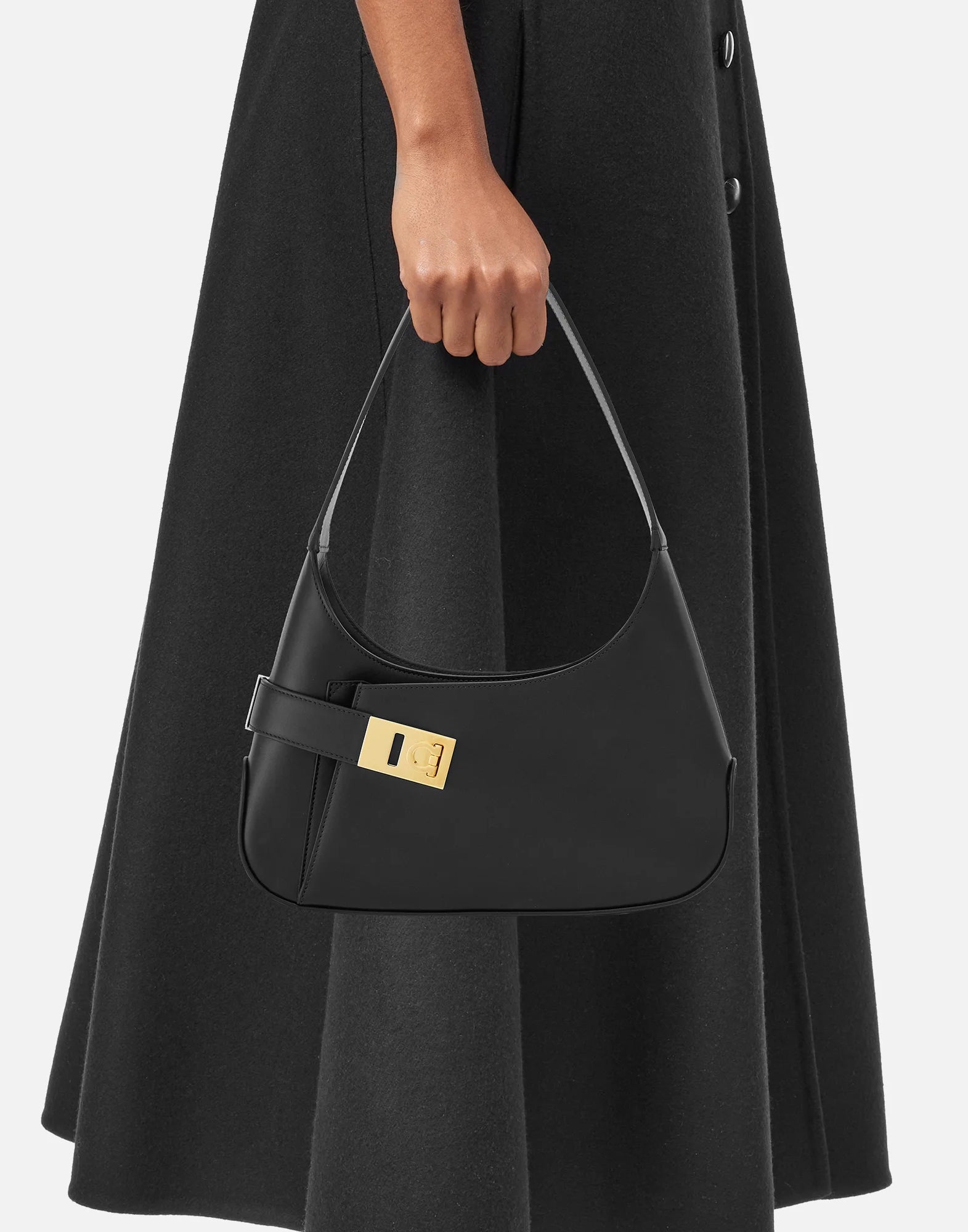 Ferragamo-OUTLET-SALE-Archive Gancini Hobo Shoulder Bag-ARCHIVIST