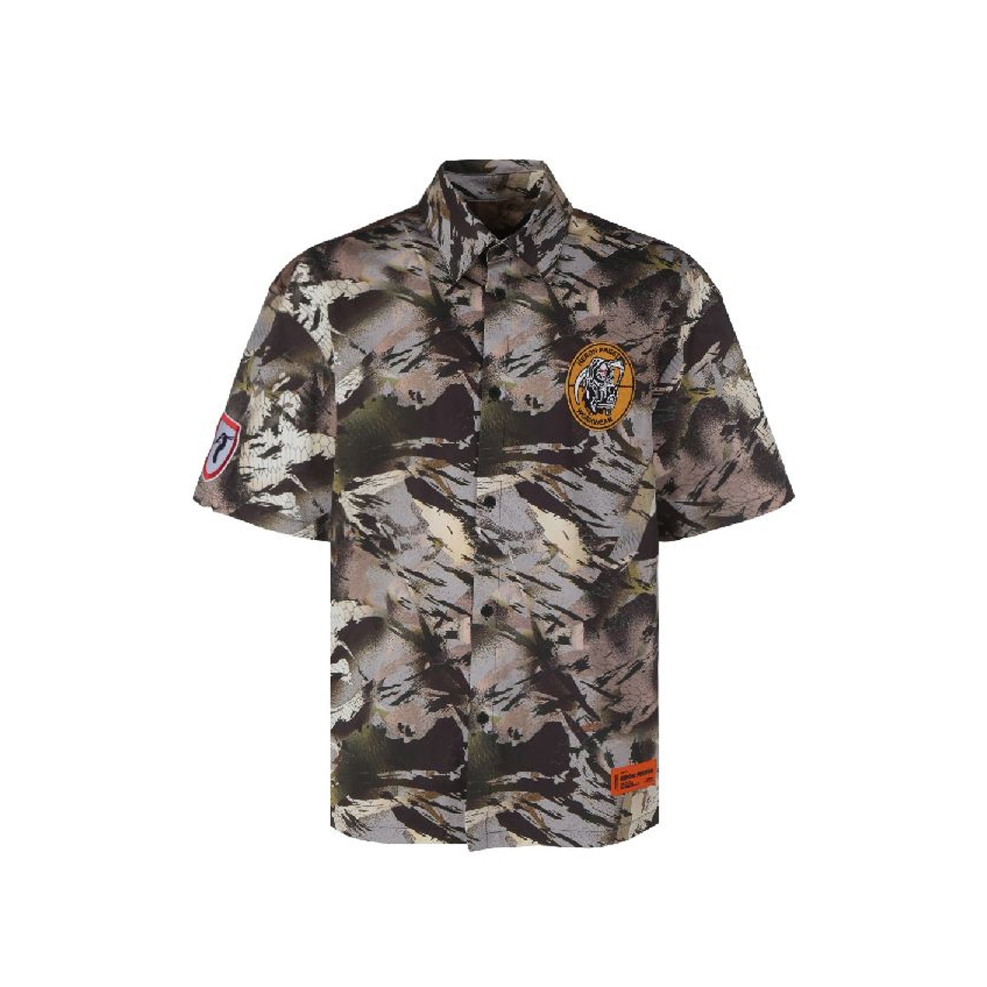 Heron Preston-Heron Preston Camouflage Popline Shirt-MEN CLOTHING-Black-Deal-Outlet-by-ARCHIVIST