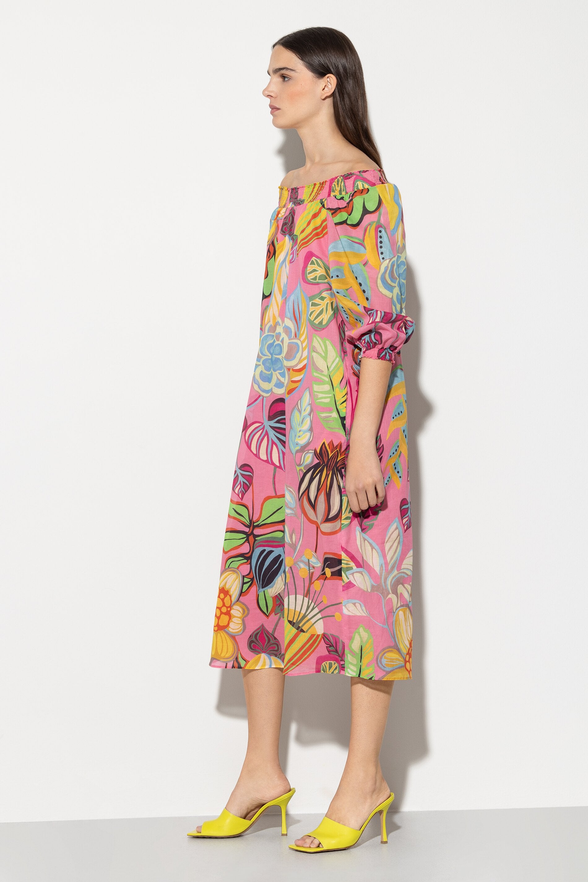 Midikleid mit Caribbean-Print