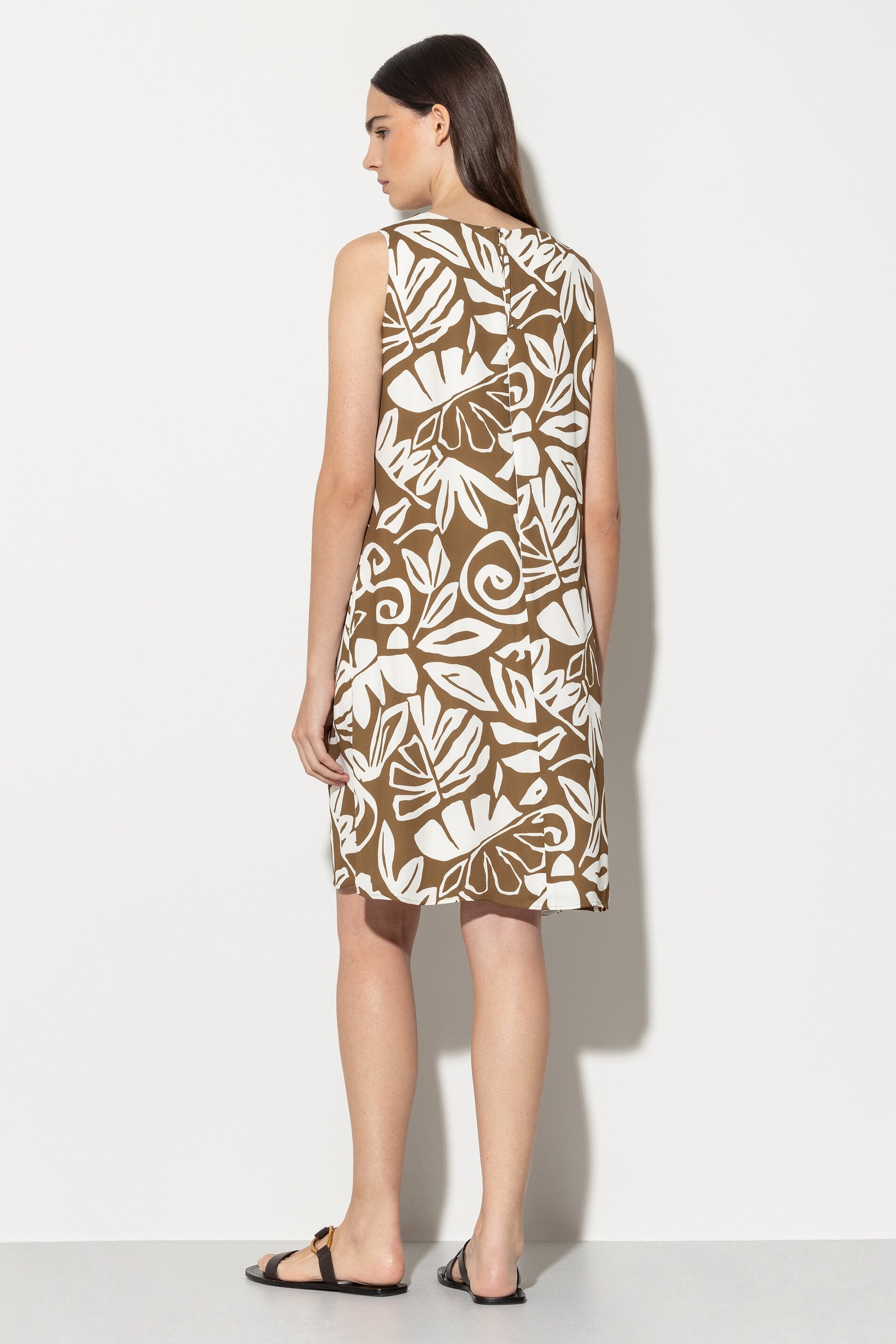 Shiftdress mit Leaf-Print