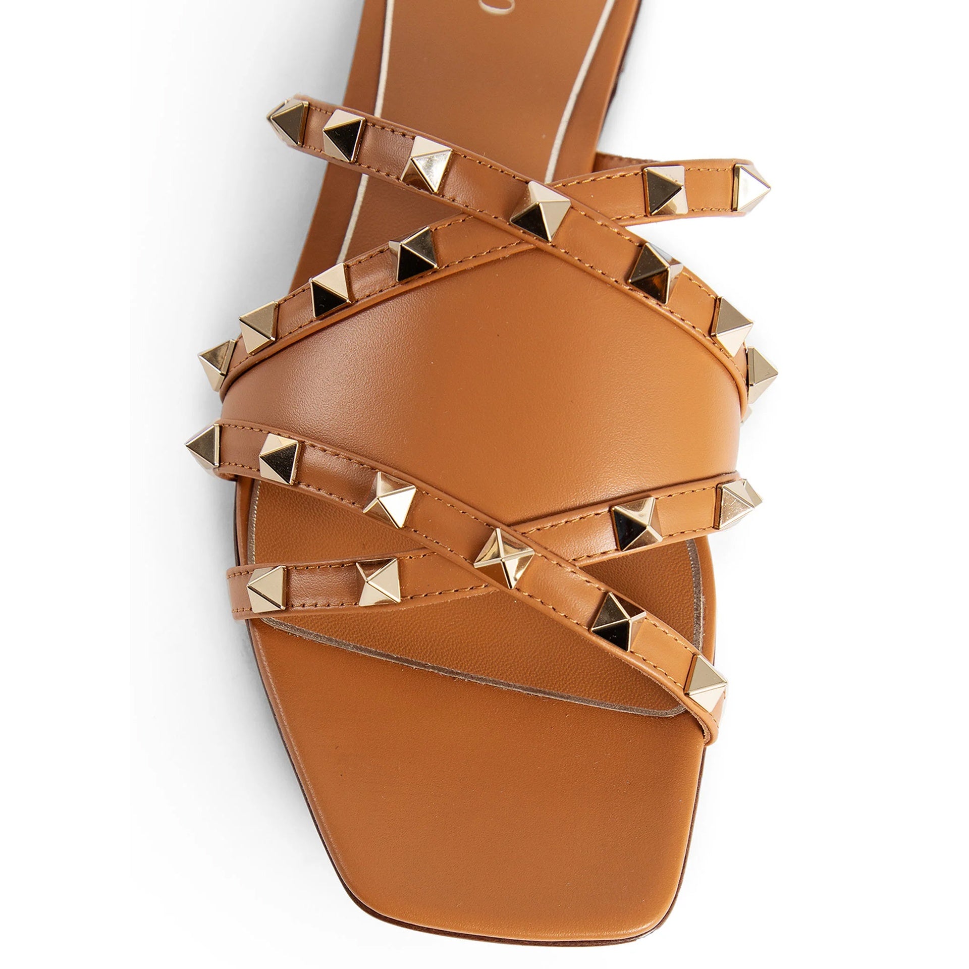 Valentino Garavani Rockstud Leather Flat Sandals