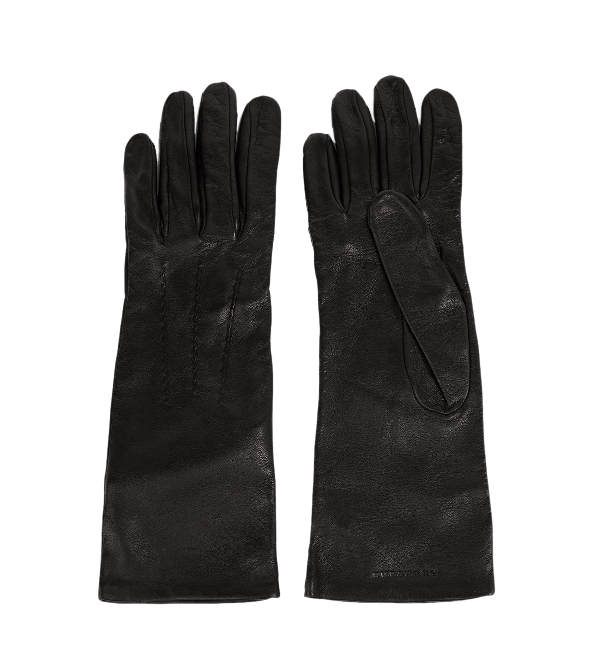 Embossed Logo Leather Gloves