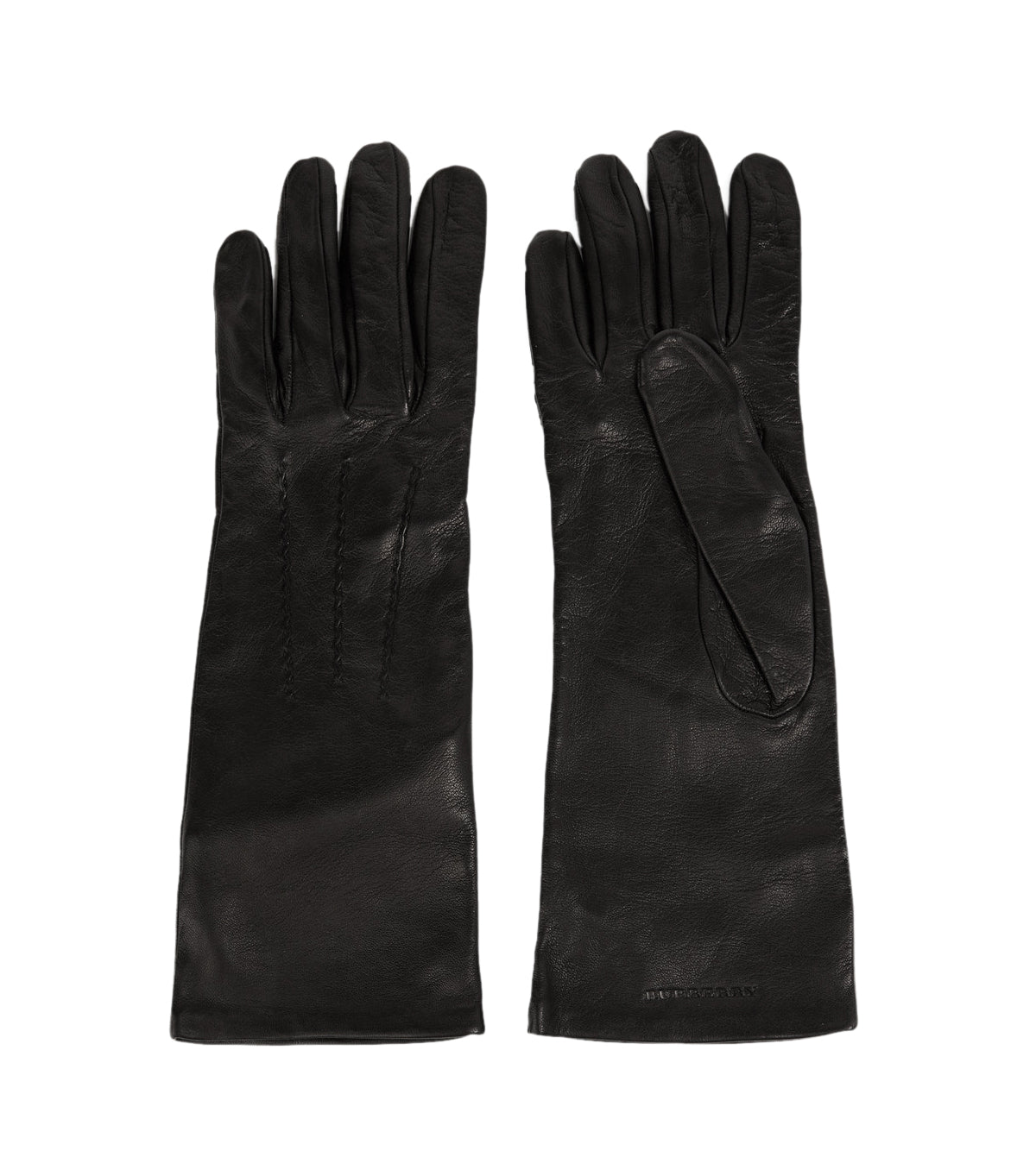 Burberry-OUTLET-SALE-Embossed Logo Leather Gloves-ARCHIVIST