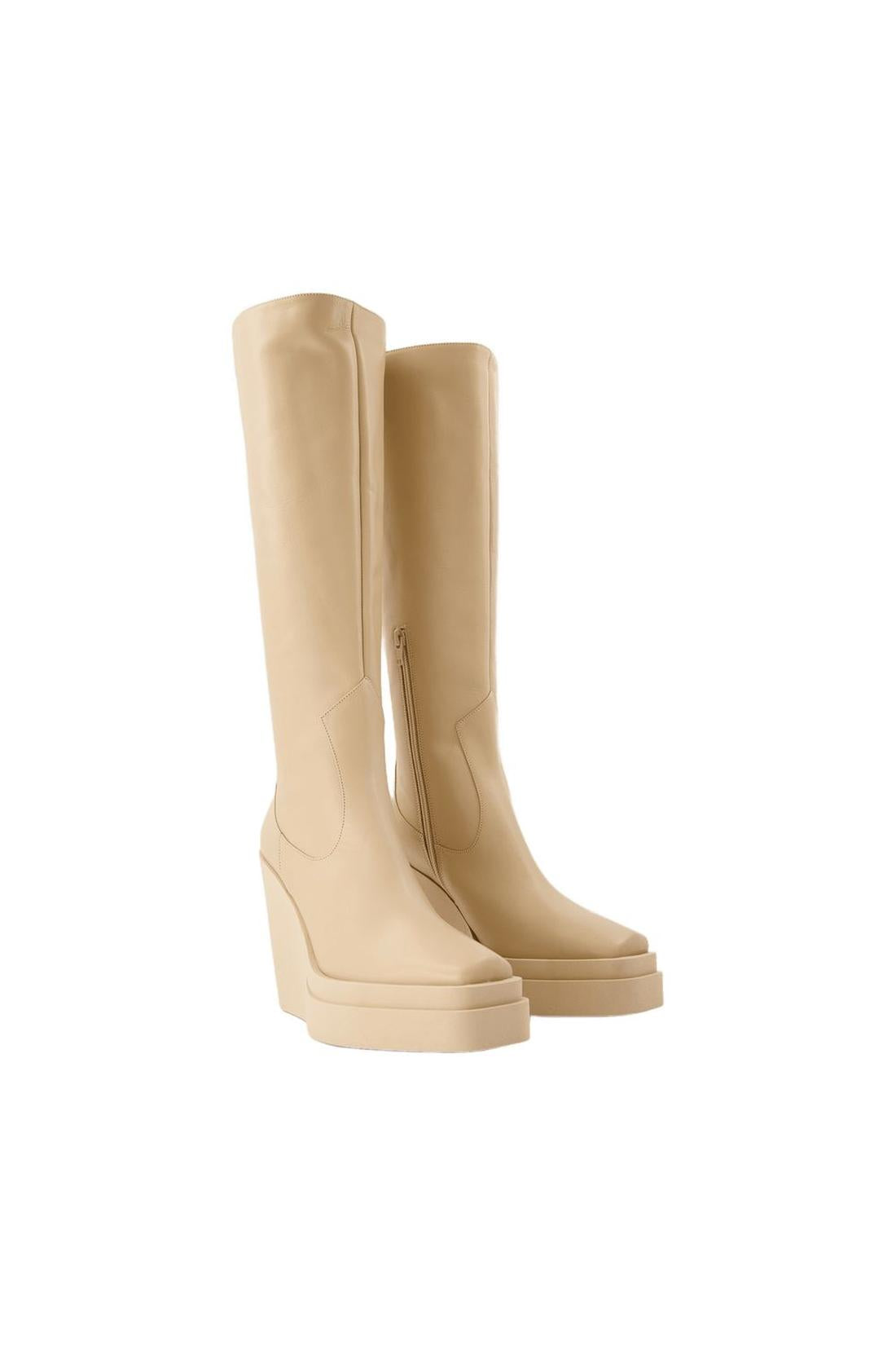 Texan-Stiefel – Gia Borghini – Leder – Beige