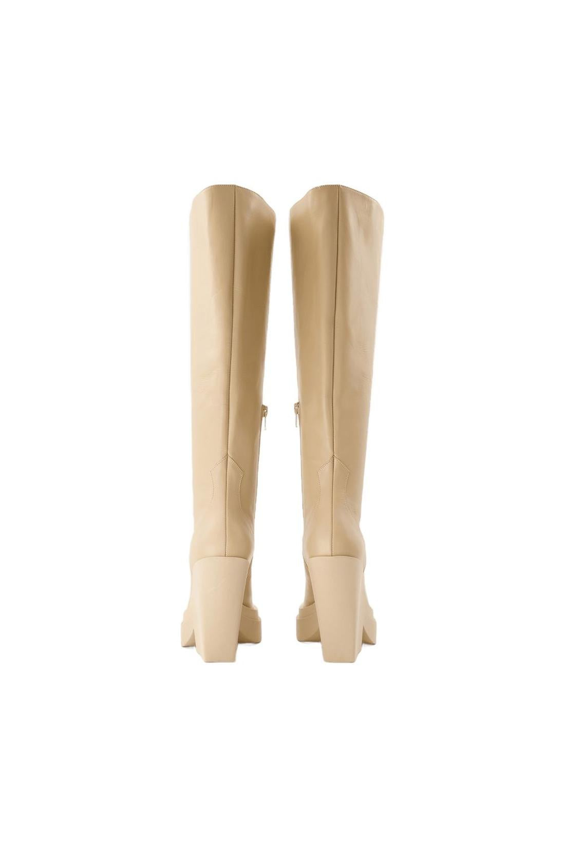 Texan-Stiefel – Gia Borghini – Leder – Beige