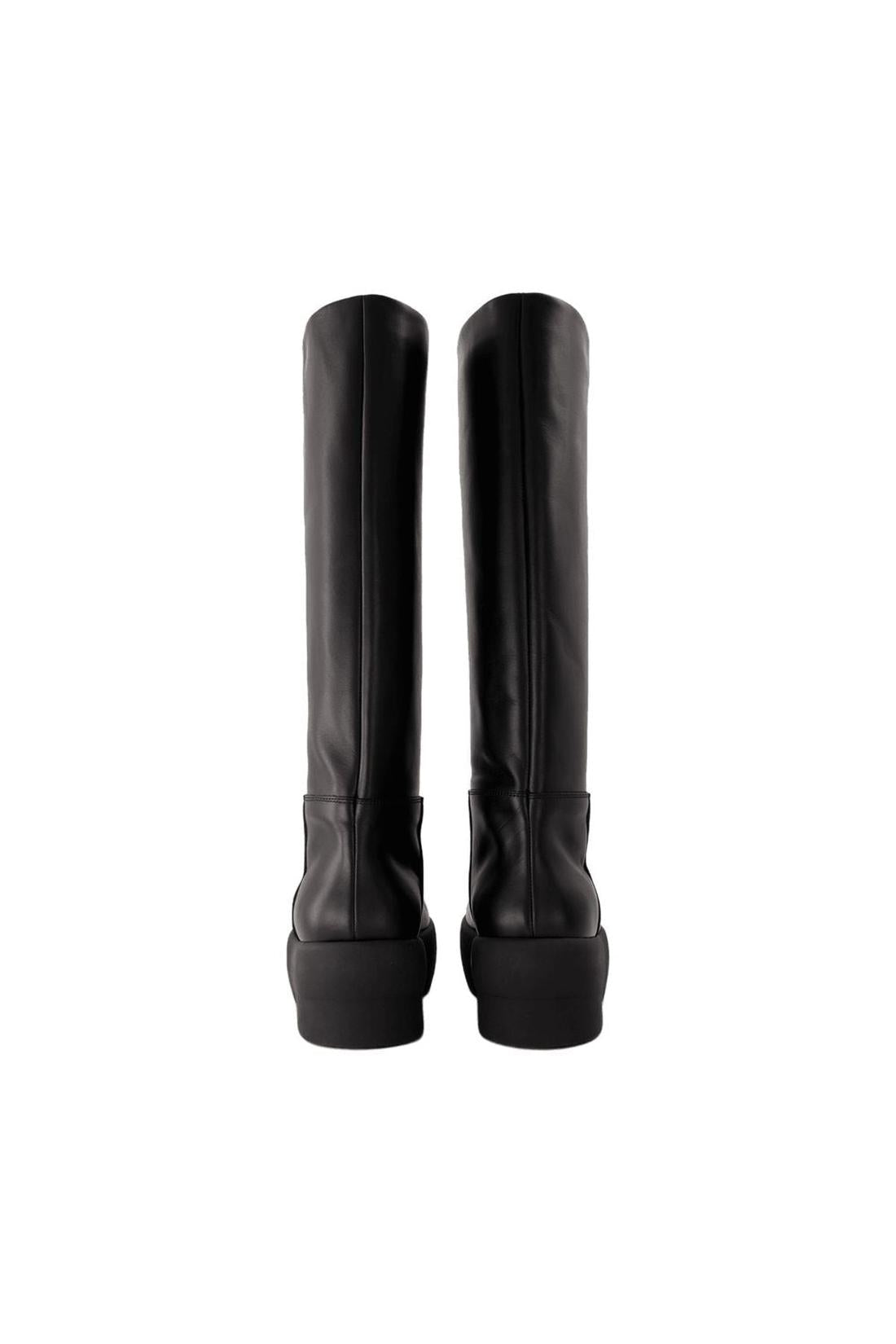 Stiefeletten Tubular aus schwarzem Leder