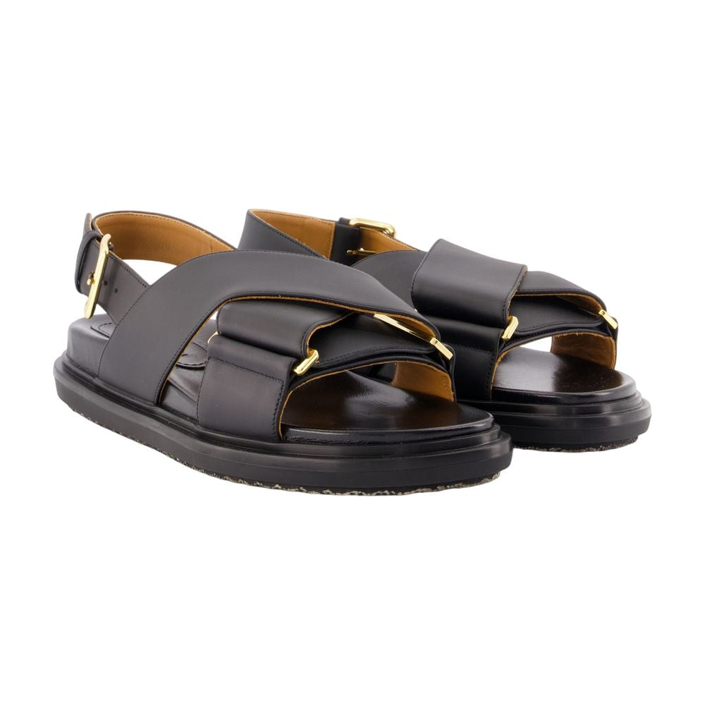 Sandalen Fb Criscross - Marni - Leder - Schwarz