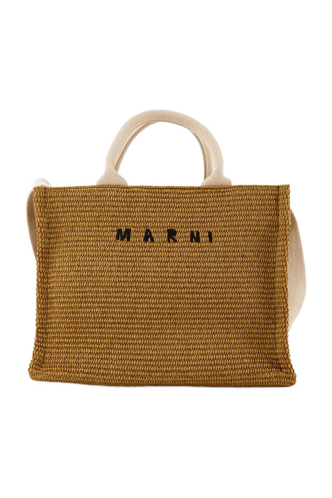 Marni-Small Basket Tote Bag - Marni - Sienna/Natural - Leather-Taschen-Black-Deal-Outlet-by-ARCHIVIST